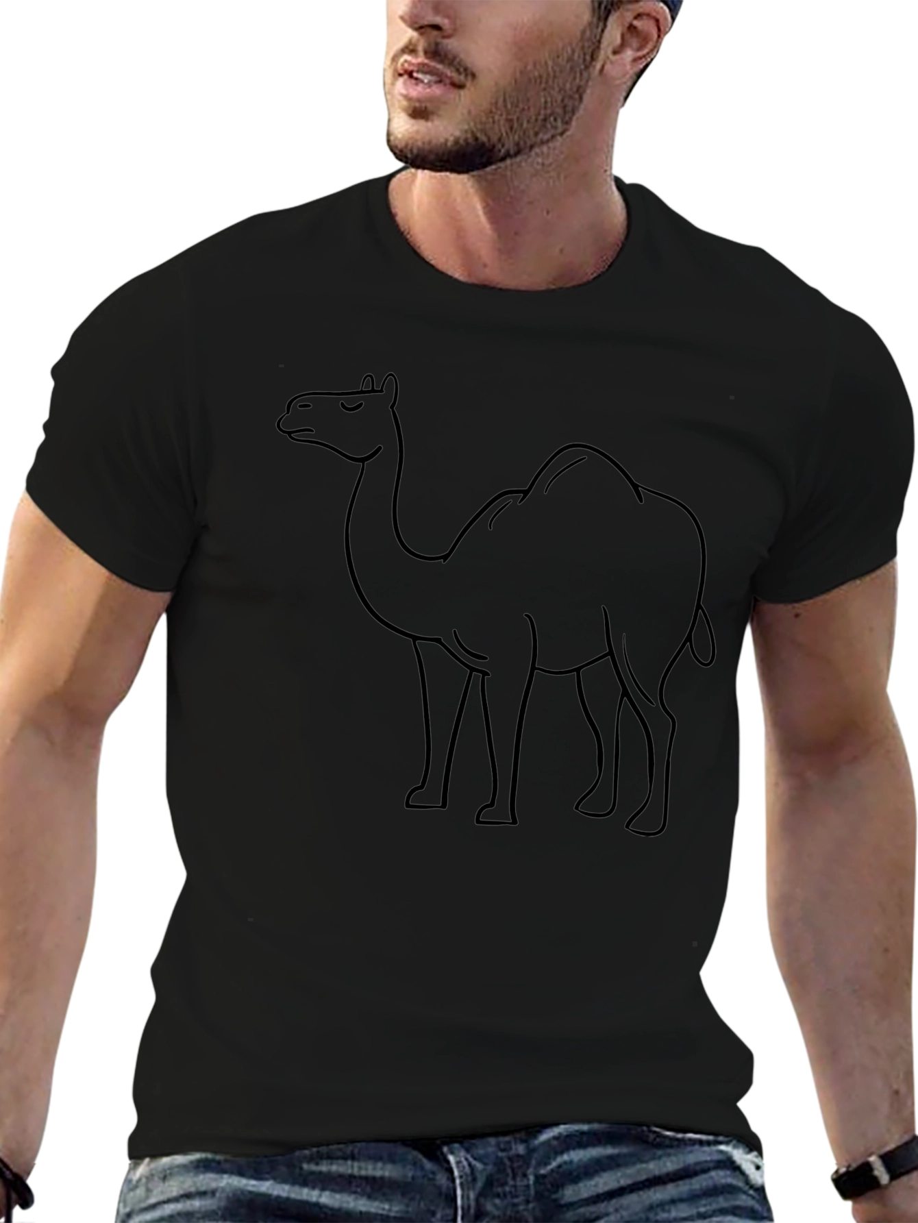 Camel Outline Graphic Tee - Unisex Black T-Shirt