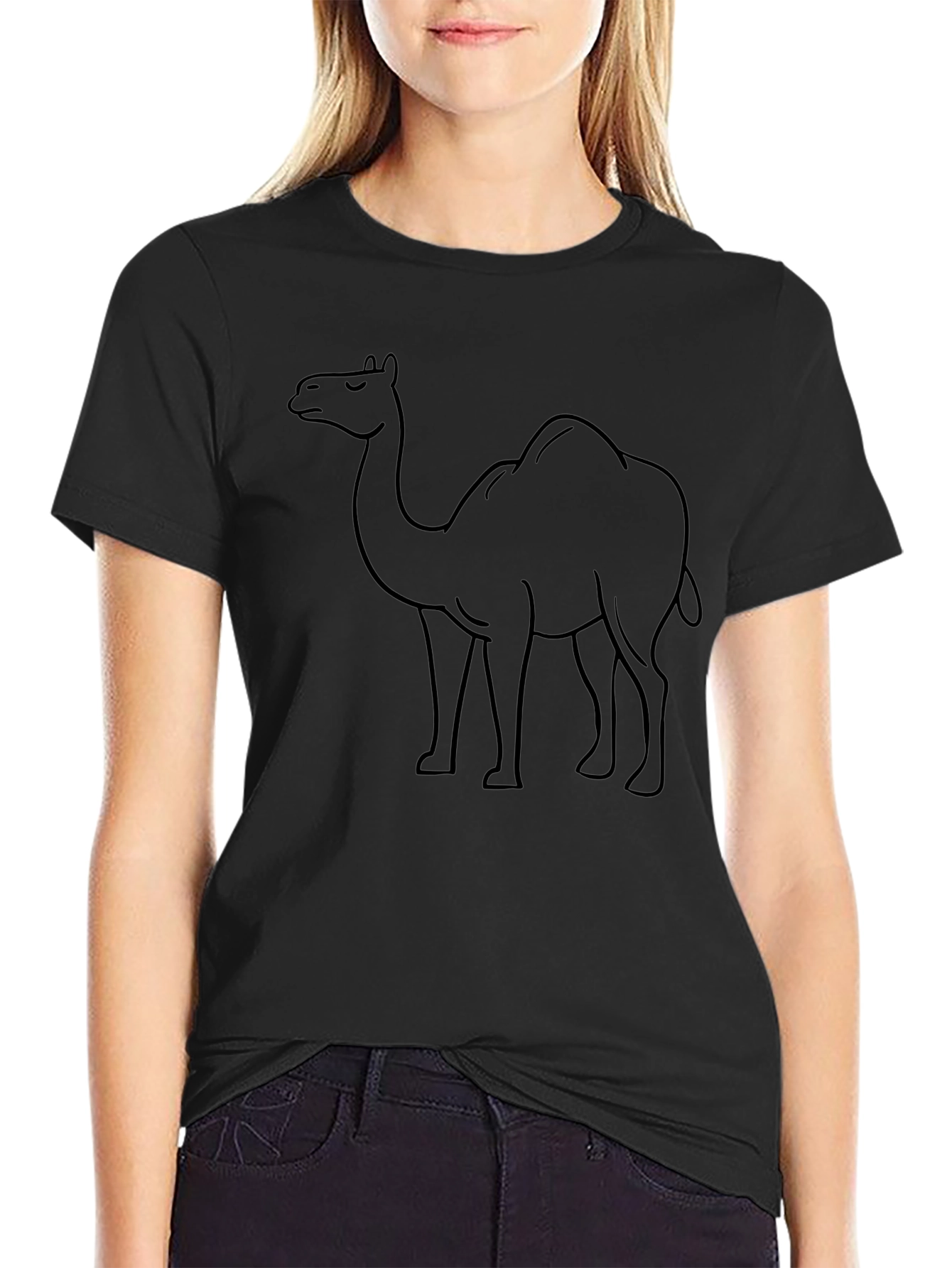 Camel Outline Graphic Tee - Unisex Black T-Shirt