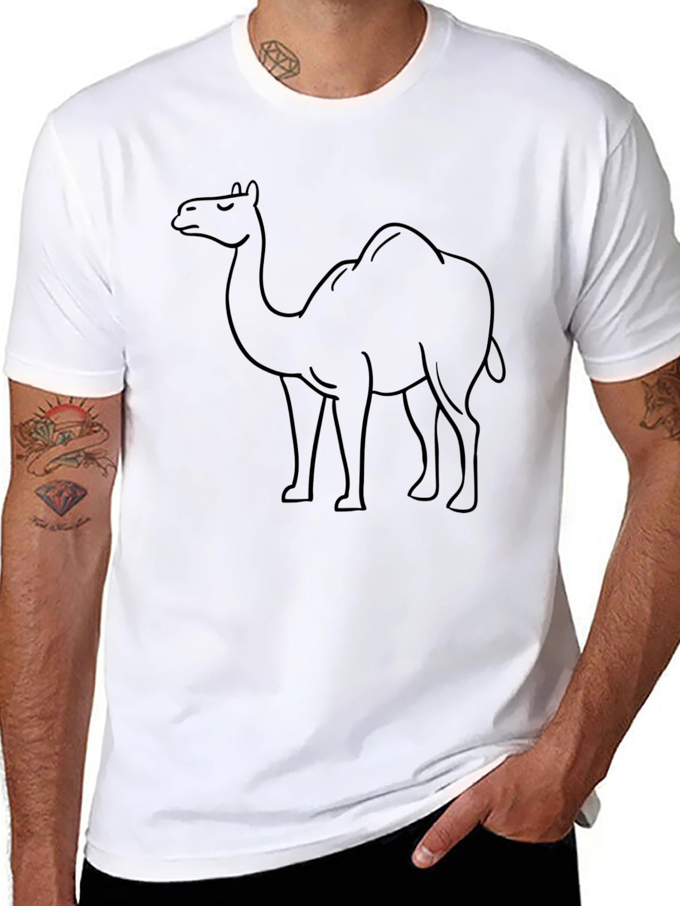 Camel Outline Graphic Tee - Unisex Black T-Shirt