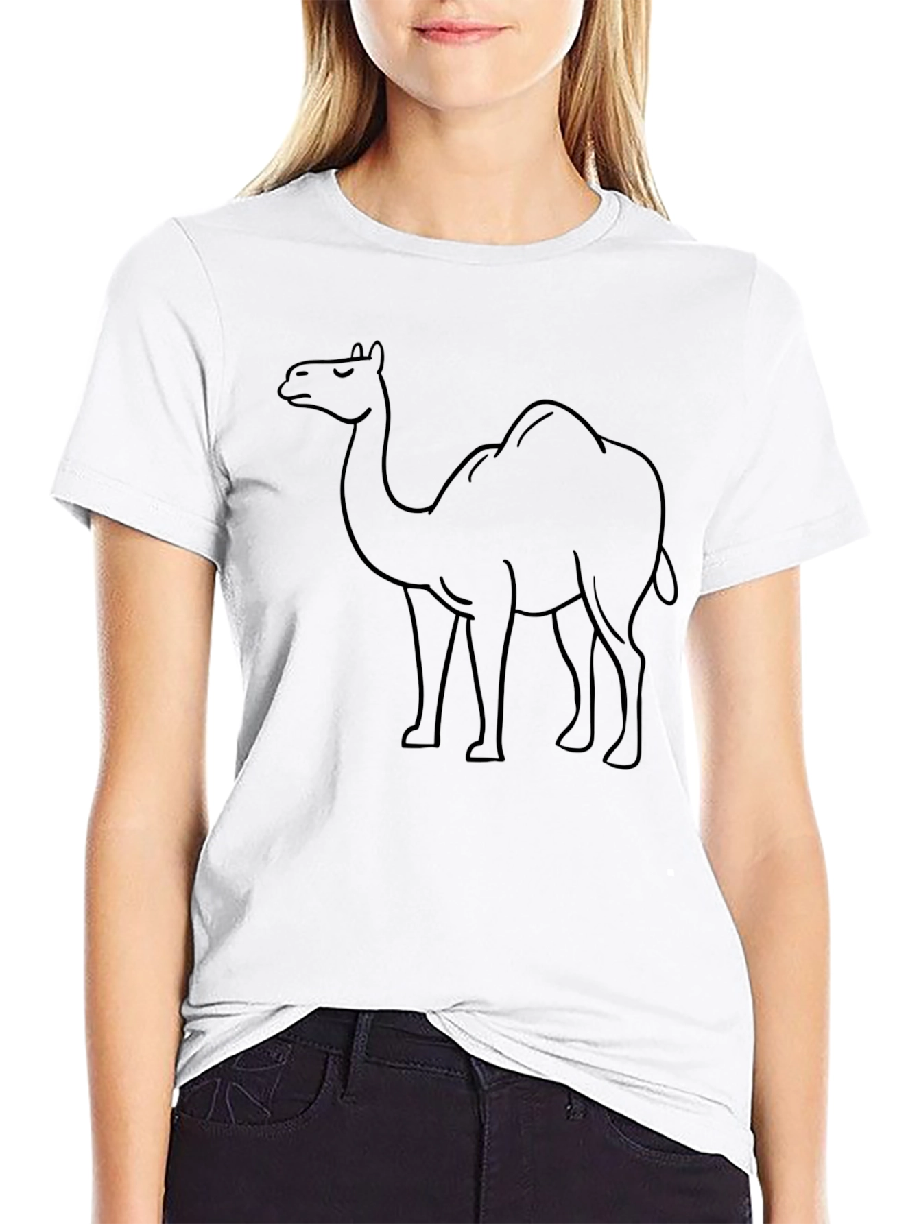 Camel Outline Graphic Tee - Unisex Black T-Shirt