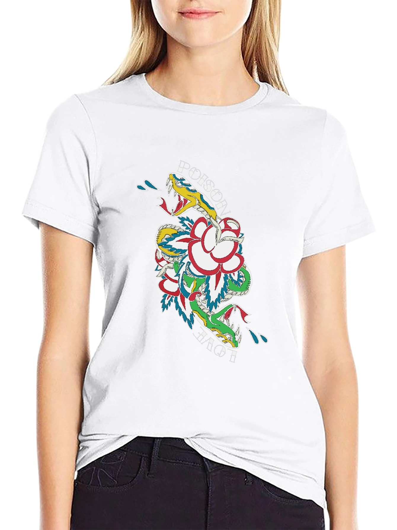 Poison Love Snake Graphic T-Shirt - Edgy Streetwear