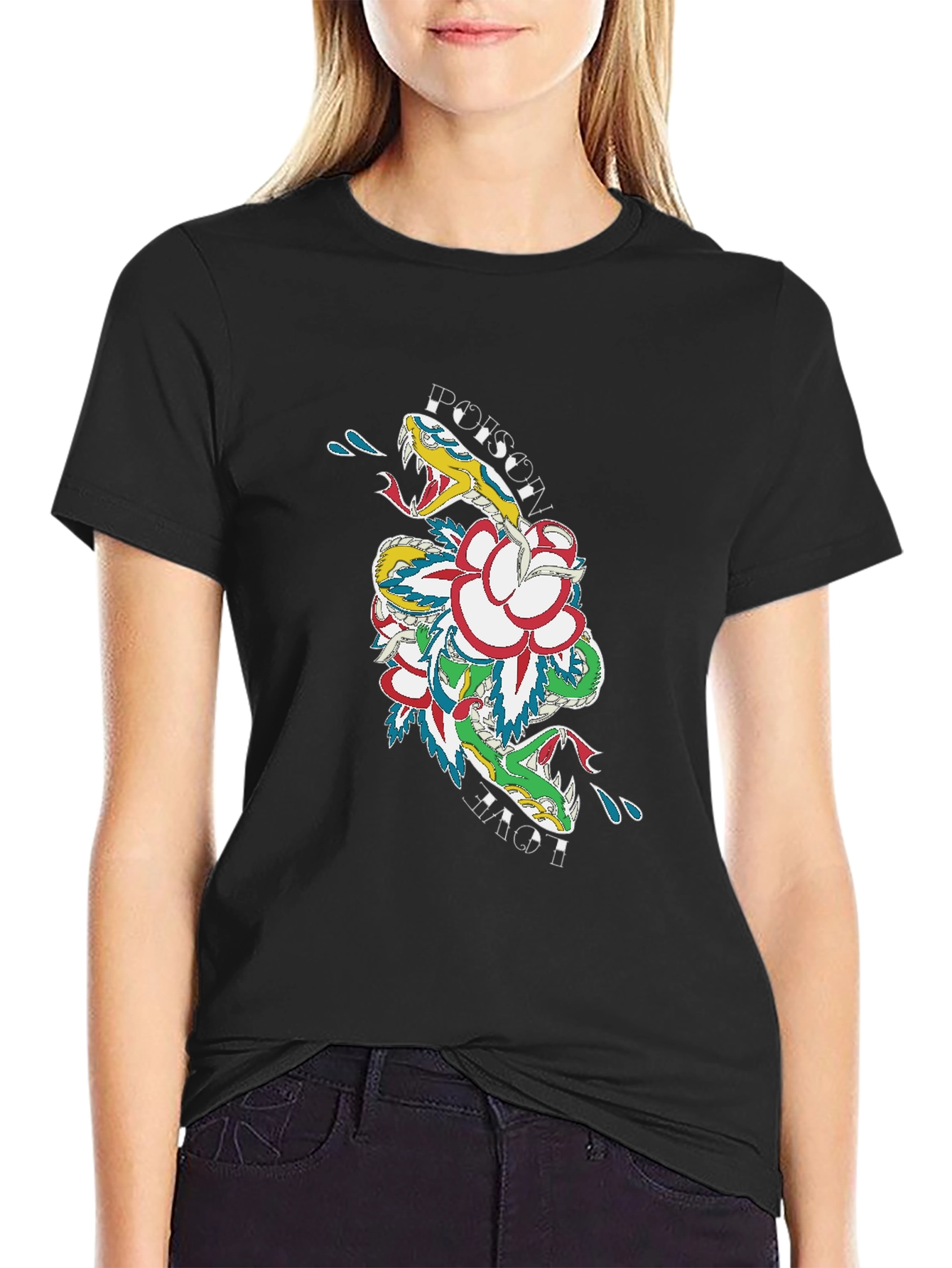 Poison Love Snake Graphic T-Shirt - Edgy Streetwear
