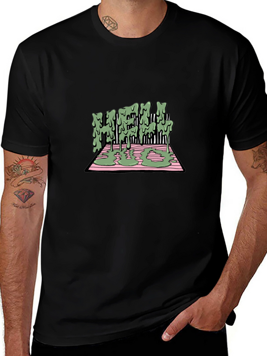 Melting Text Graphic Tee - Cool Streetwear T-Shirt