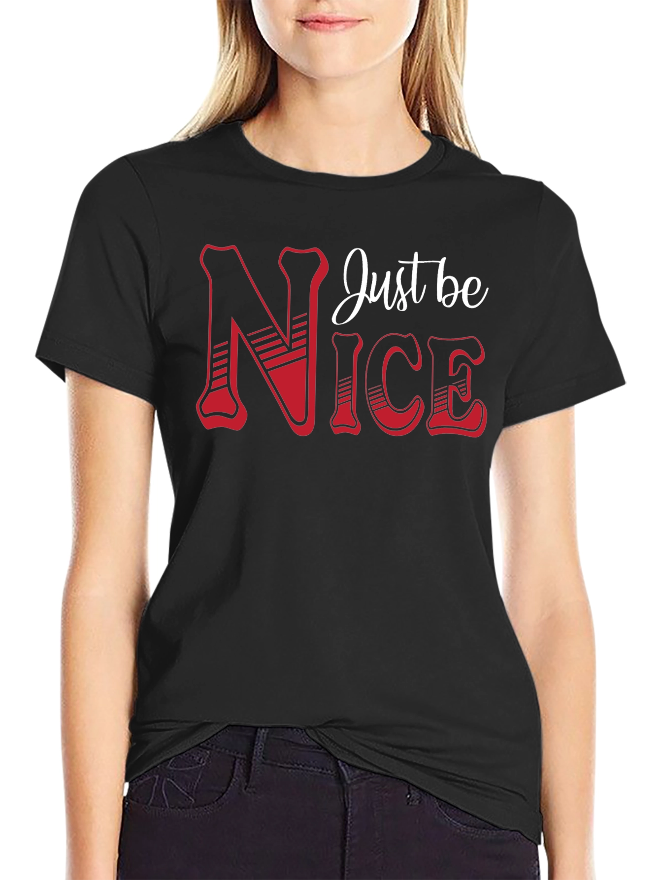 Just Be Nice Graphic T-Shirt - Black