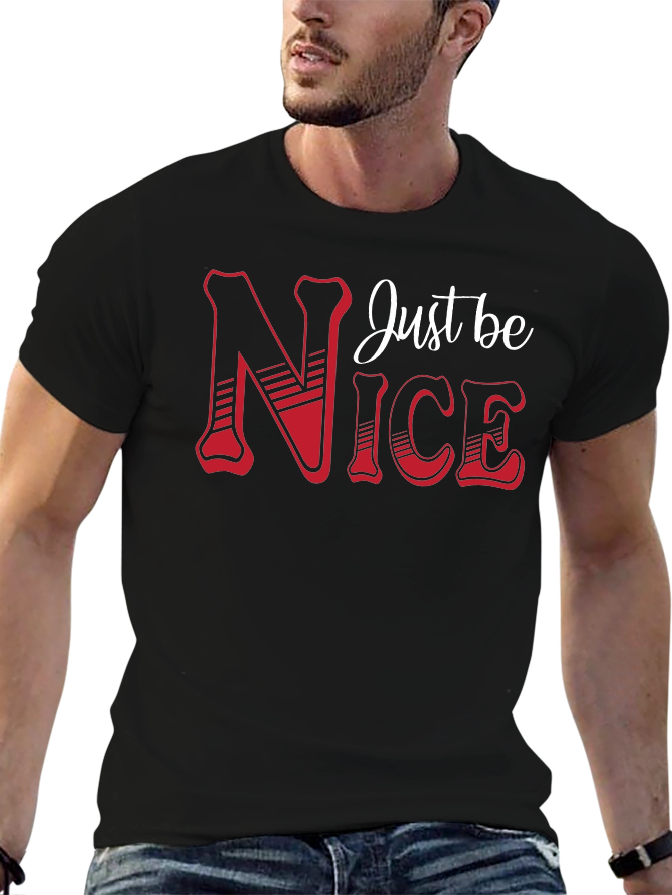 Just Be Nice Graphic T-Shirt - Black