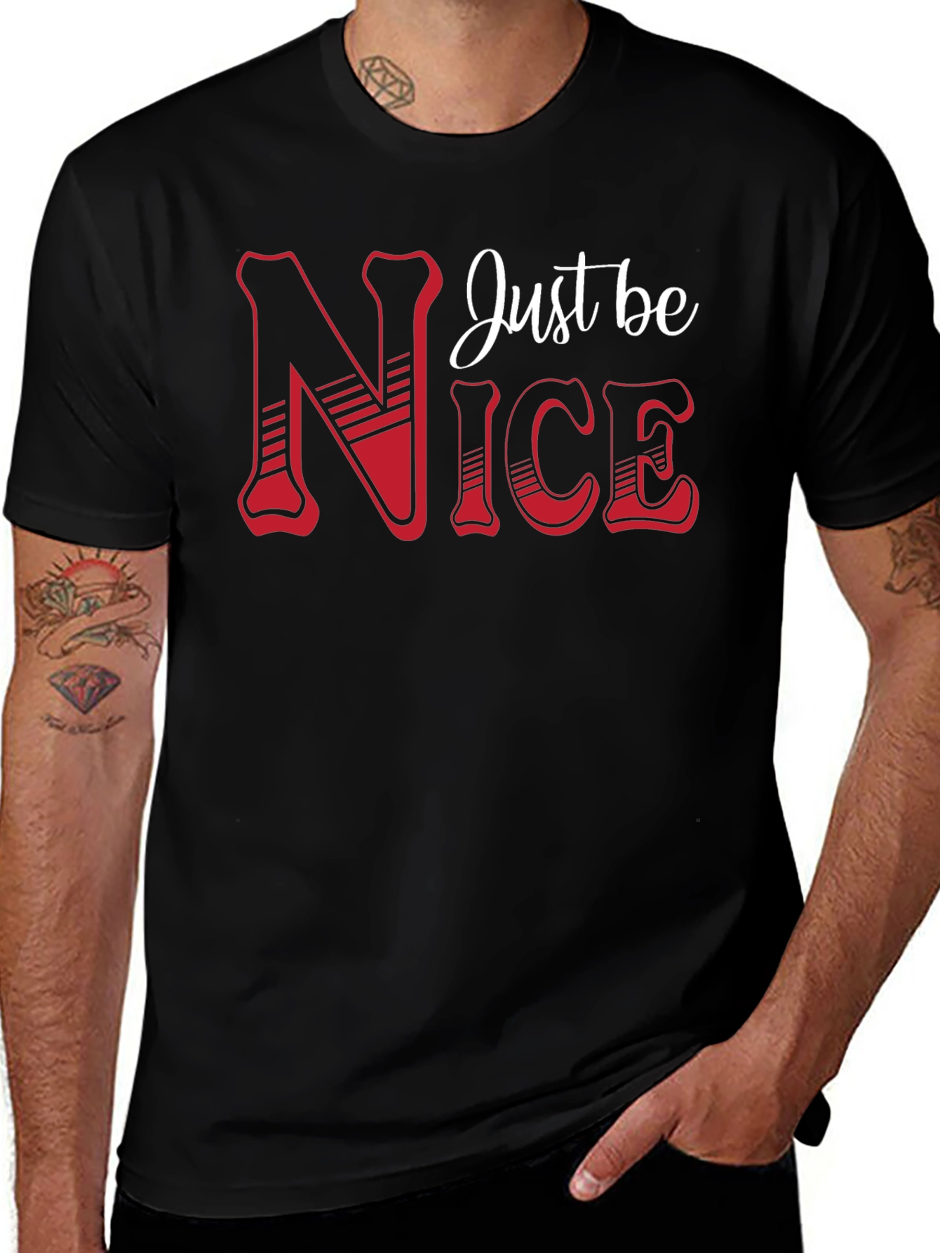 Just Be Nice Graphic T-Shirt - Black