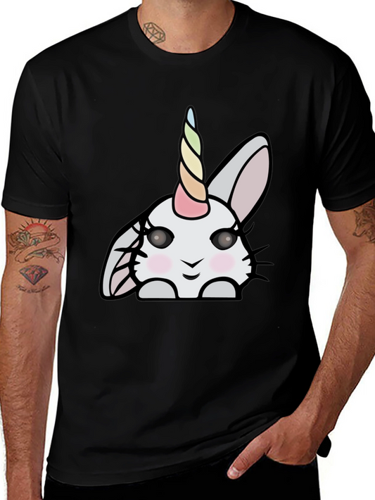Unicorn Bunny T-Shirt - Black Graphic Tee