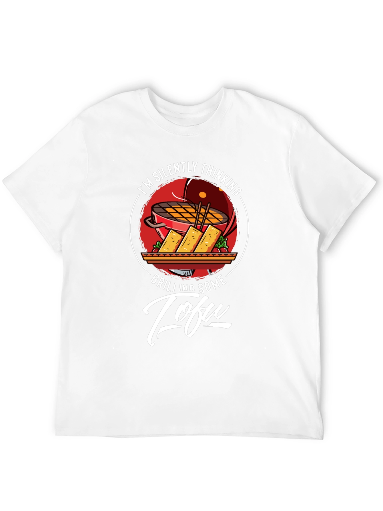 Grilling Tofu Graphic T-Shirt - Vegetarian BBQ