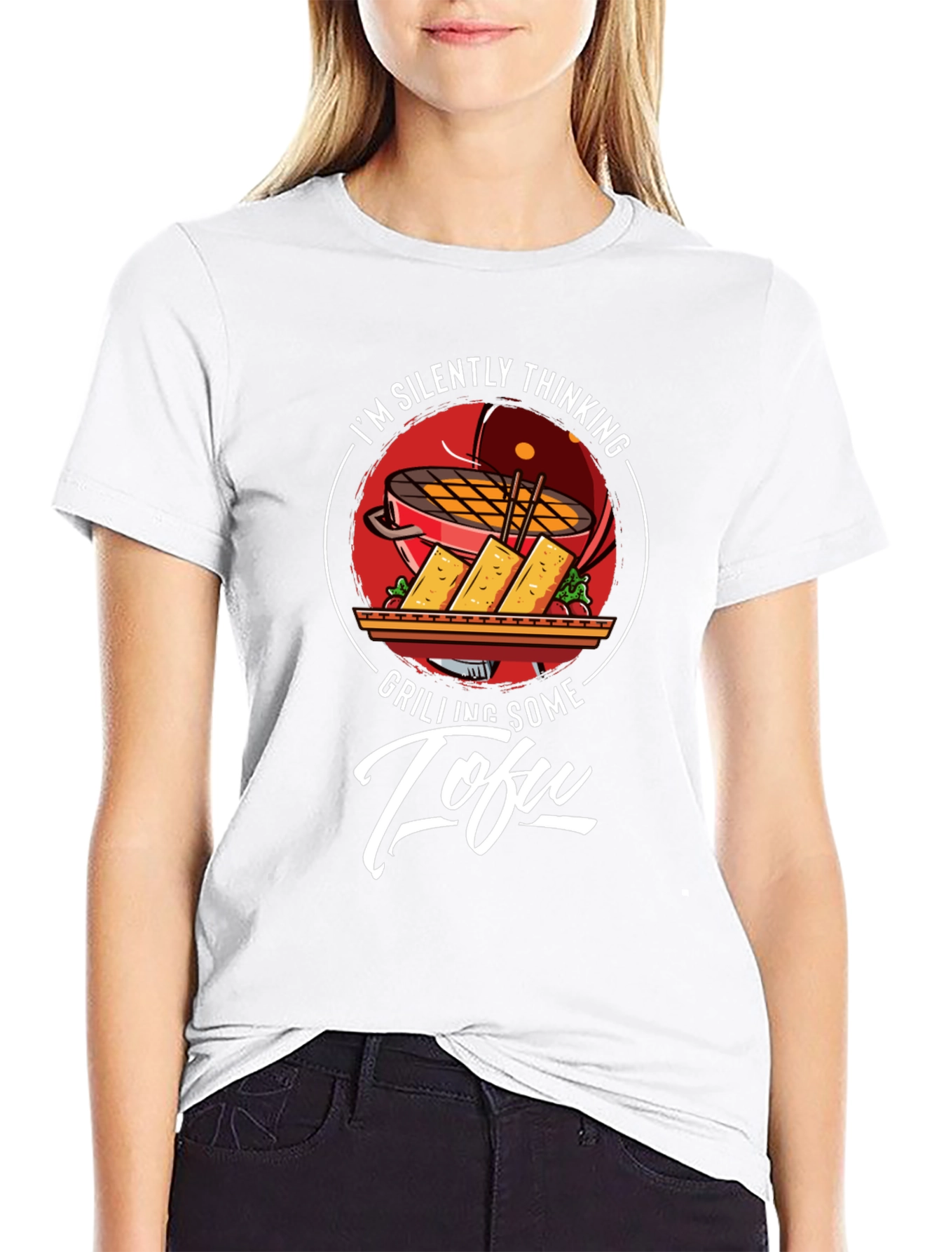 Grilling Tofu Graphic T-Shirt - Vegetarian BBQ