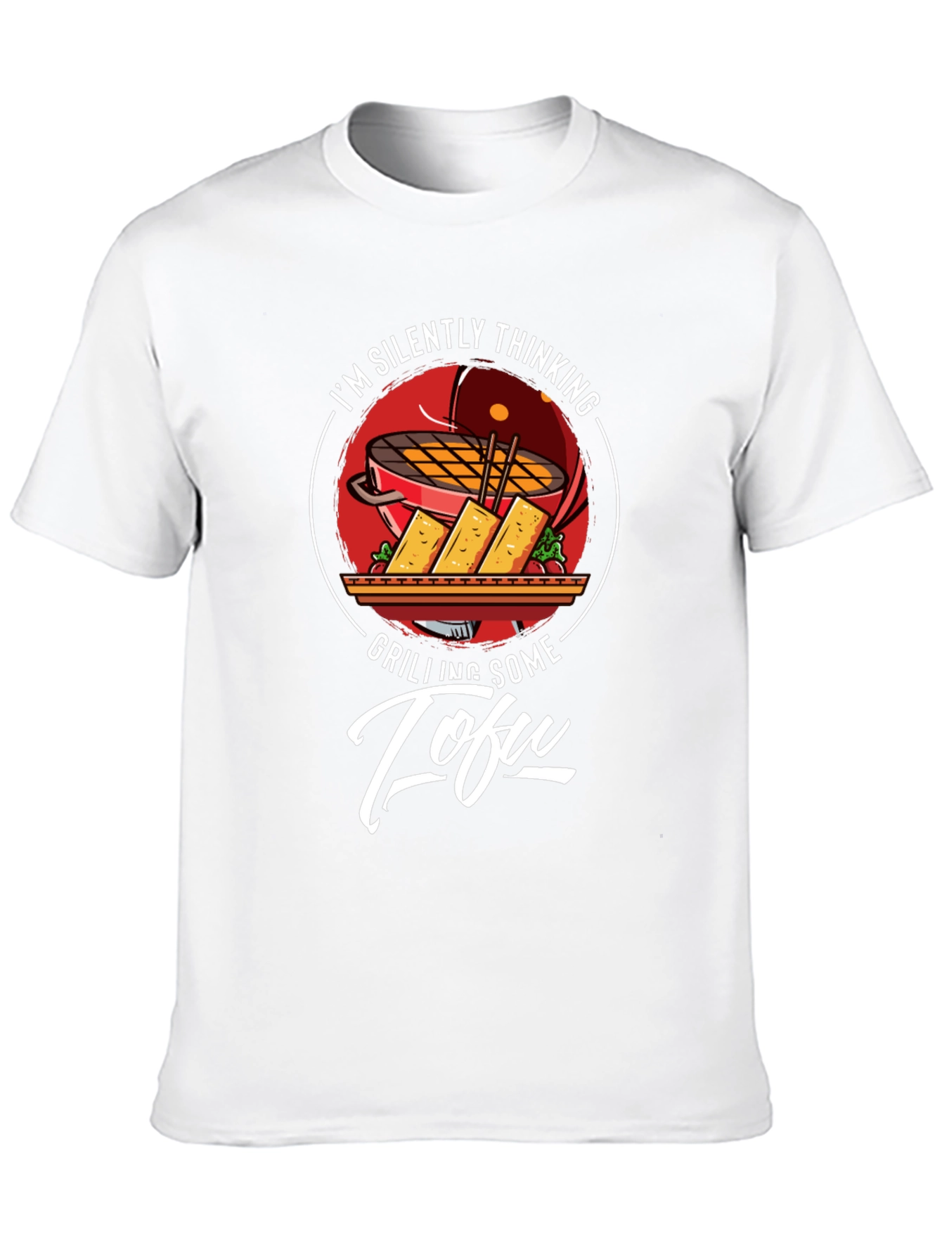 Grilling Tofu Graphic T-Shirt - Vegetarian BBQ