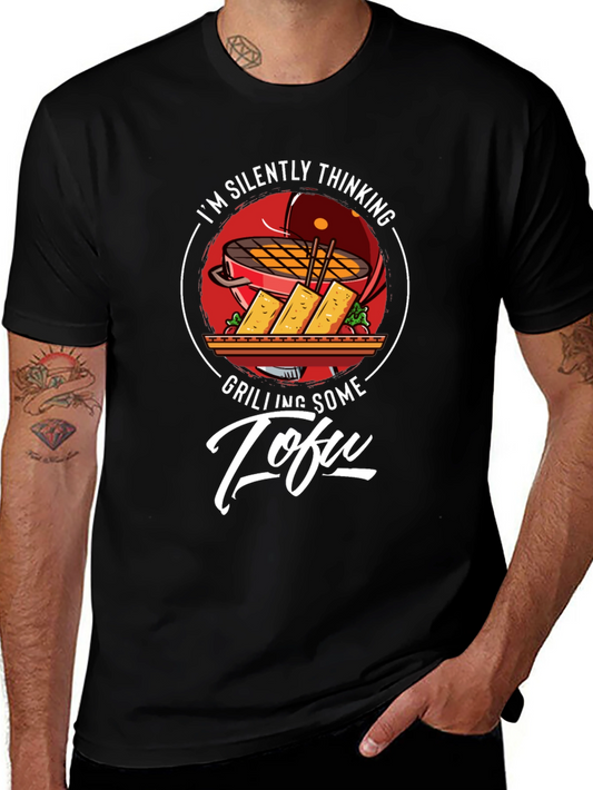 Grilling Tofu Graphic T-Shirt - Vegetarian BBQ