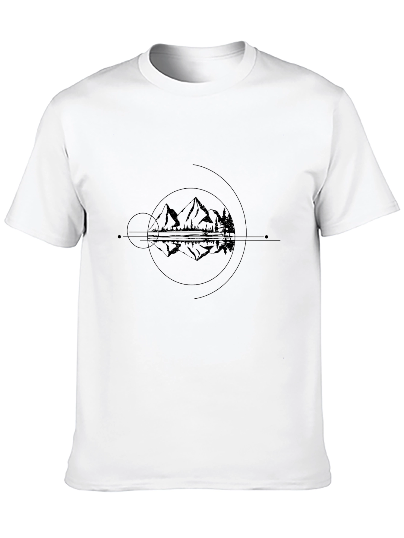 Geometric Mountain Reflection Tee