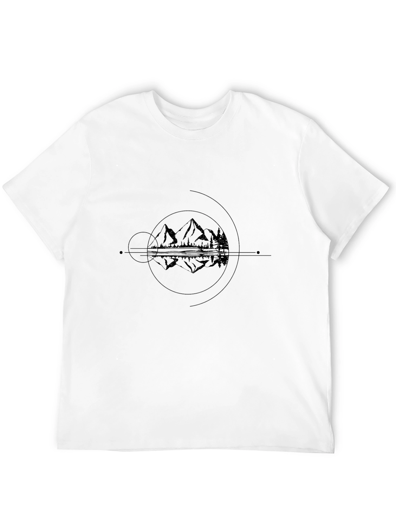 Geometric Mountain Reflection Tee