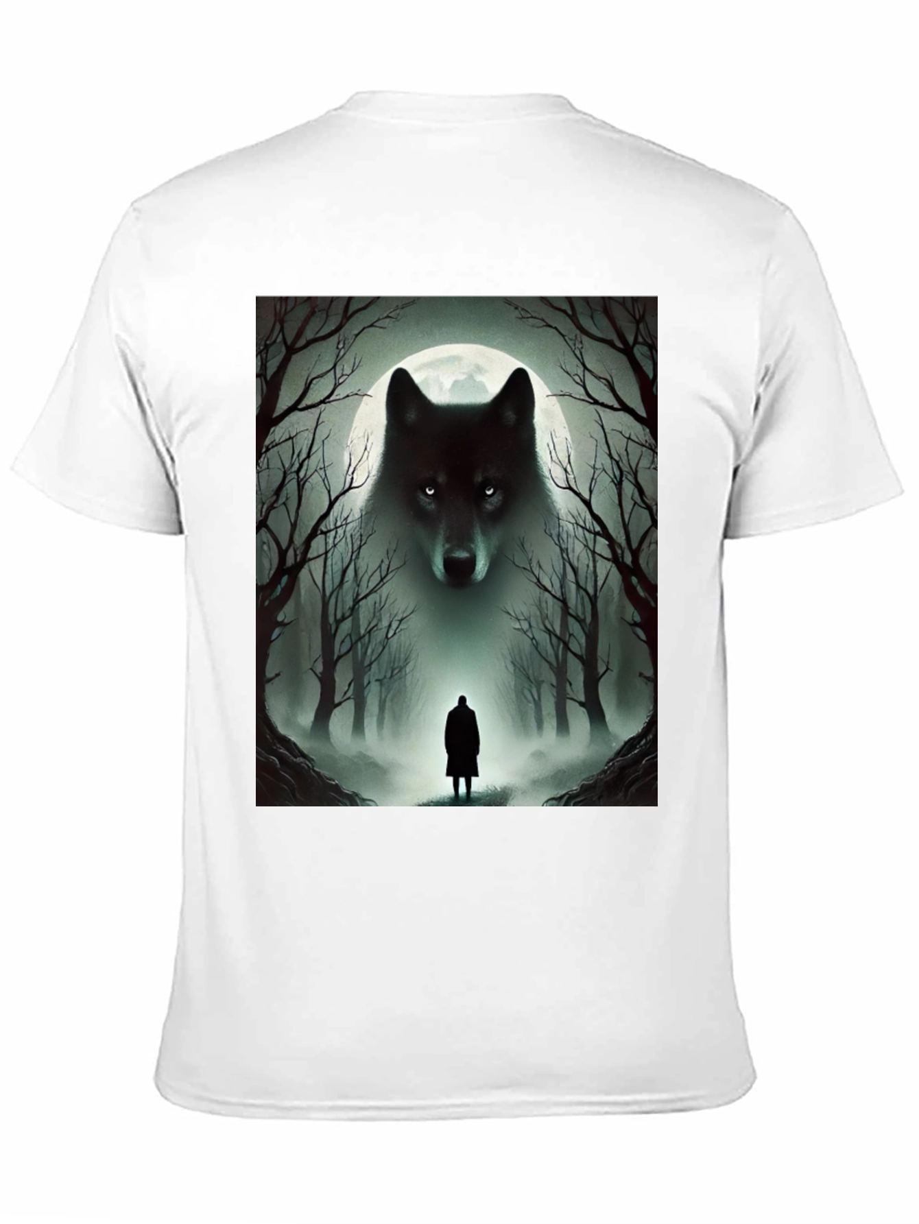 Wolf & Moon T-Shirt: Mystical Forest Design