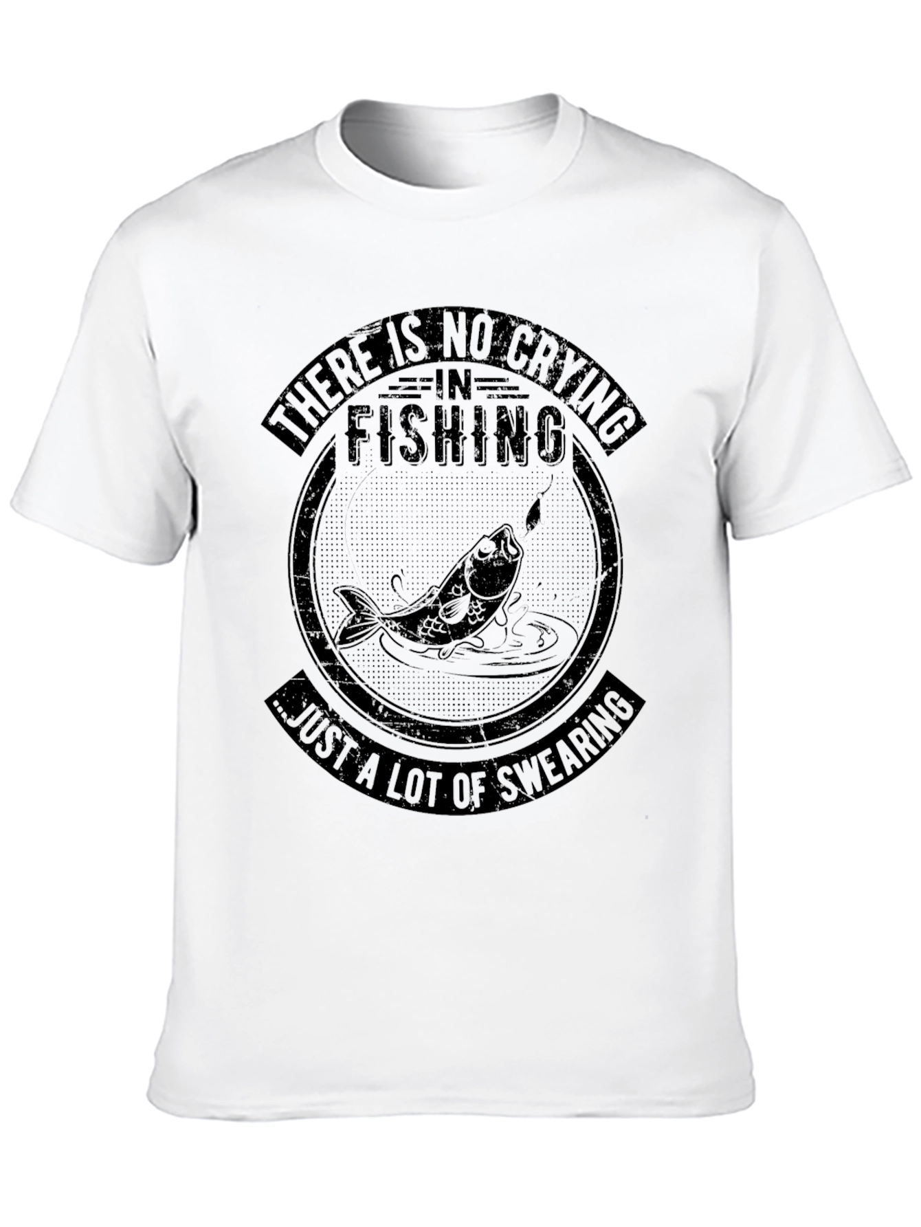 Fishing Humor T-Shirt - No Crying Just Swearing