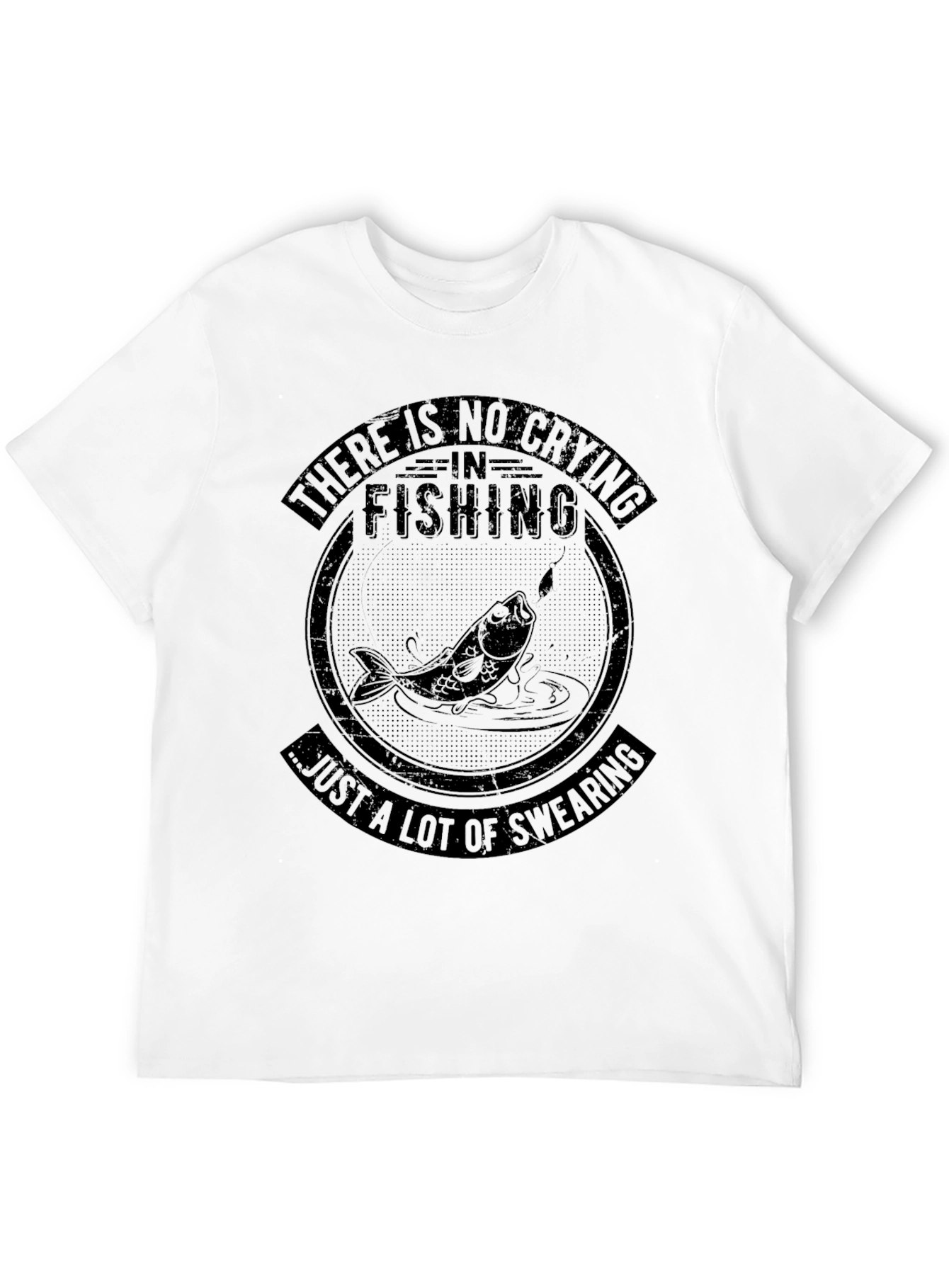 Fishing Humor T-Shirt - No Crying Just Swearing