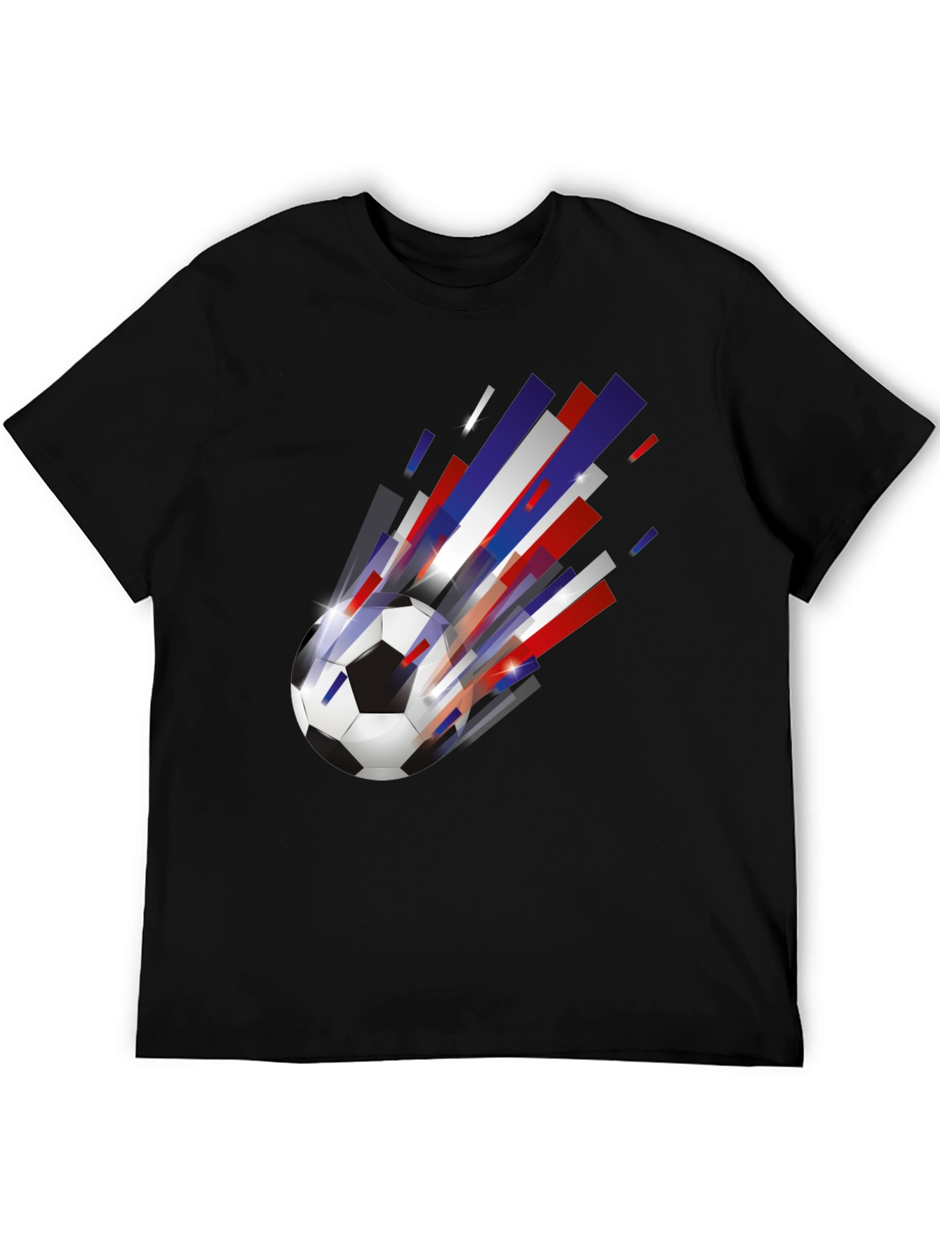 Mens Black Soccer Ball Graphic Tee