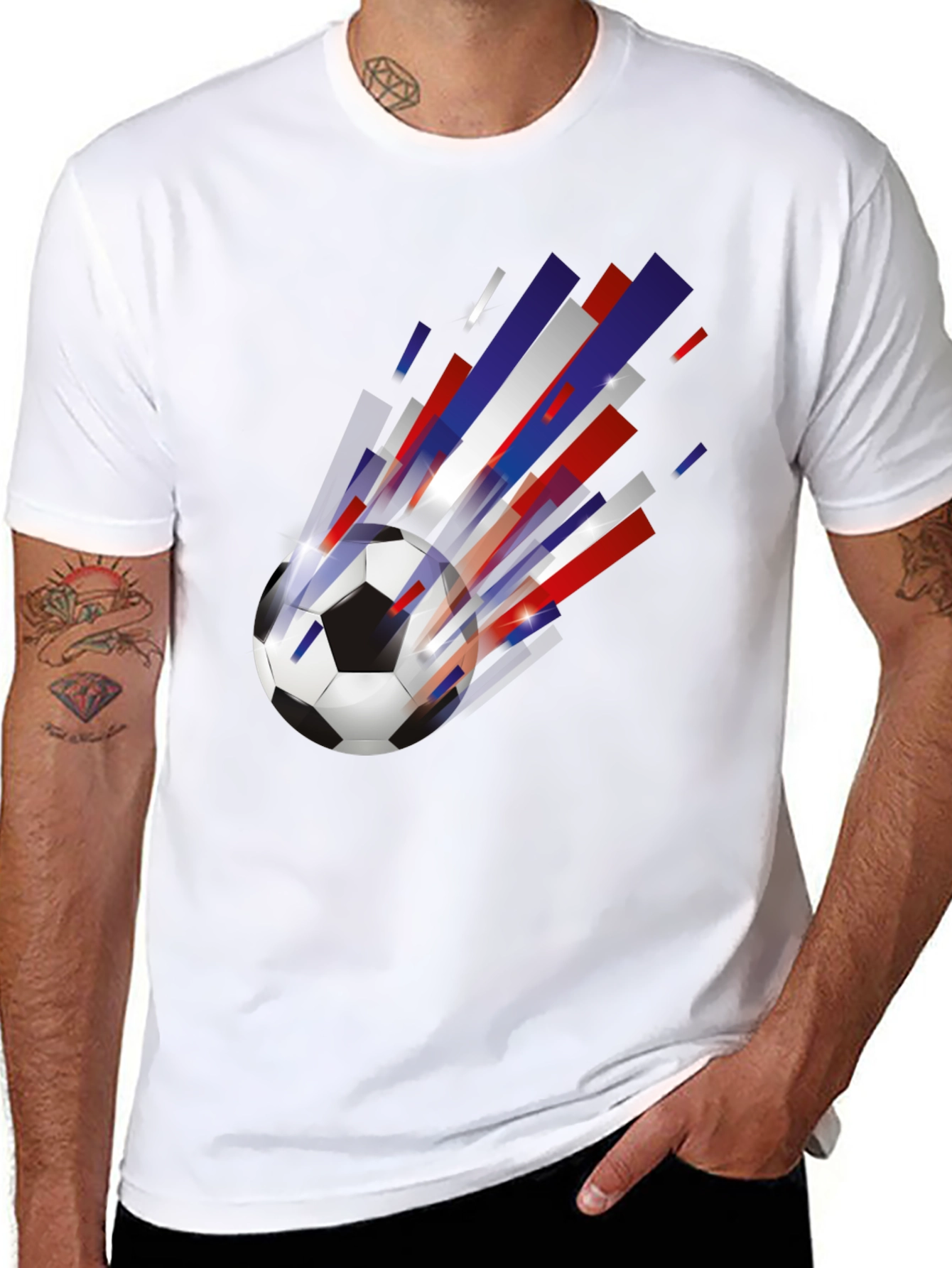 Mens Black Soccer Ball Graphic Tee