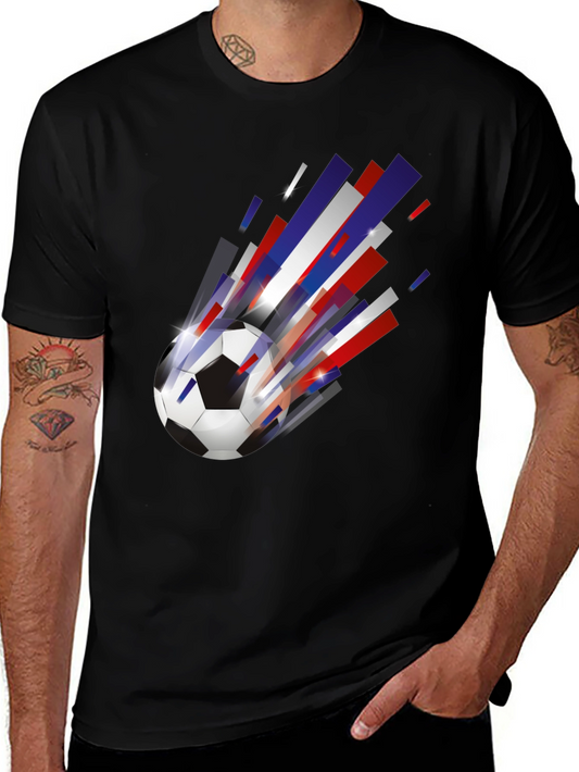 Mens Black Soccer Ball Graphic Tee