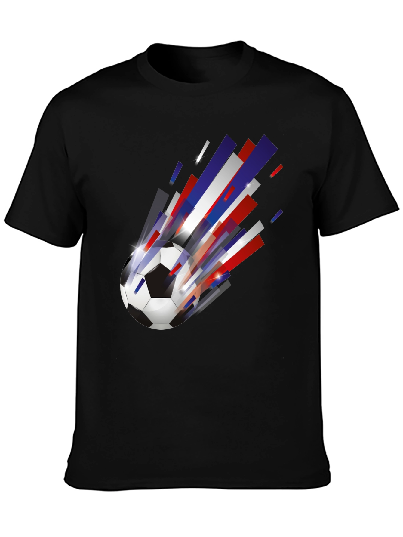 Mens Black Soccer Ball Graphic Tee