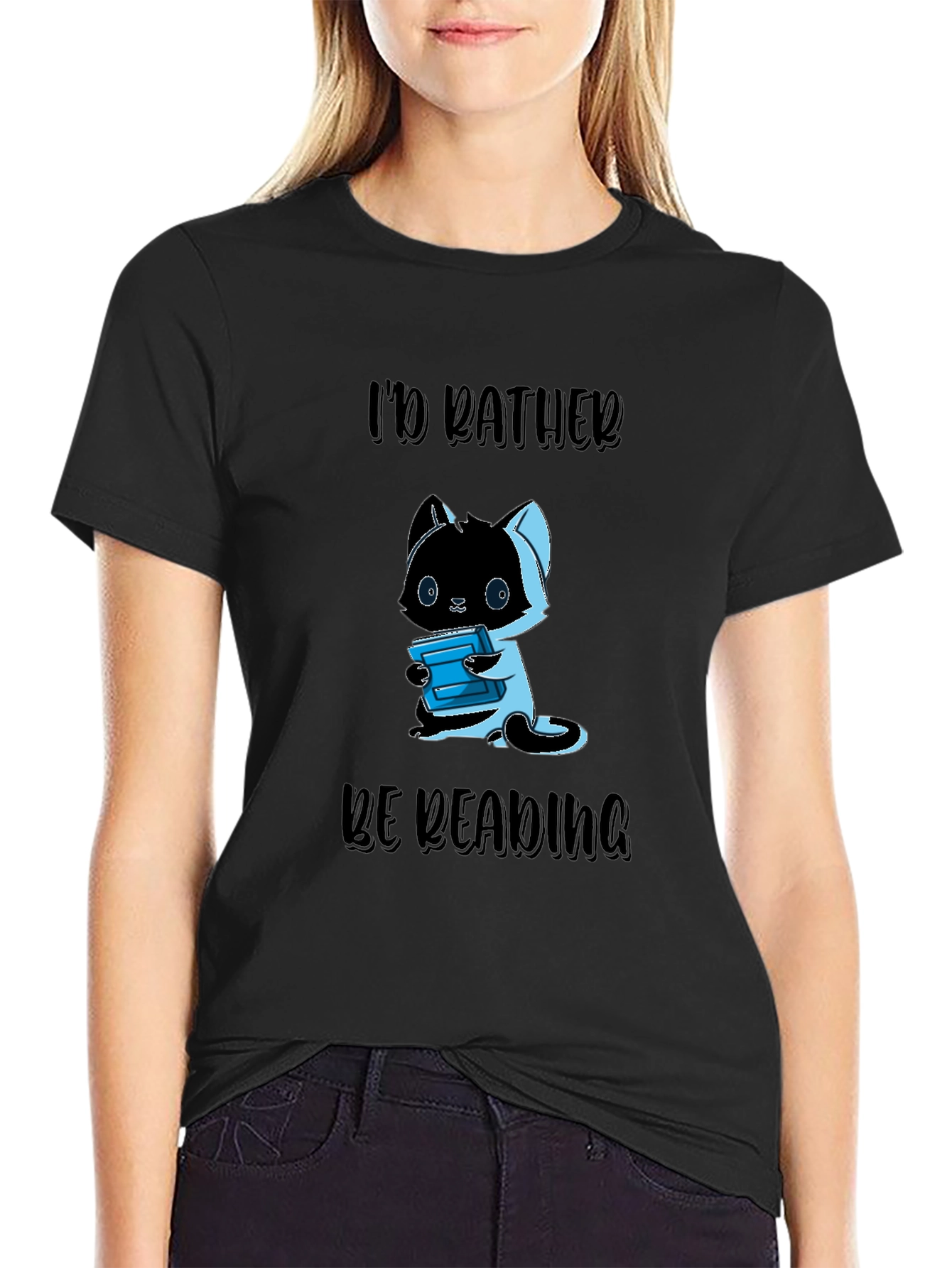 Id Rather Be Reading Cat T-Shirt