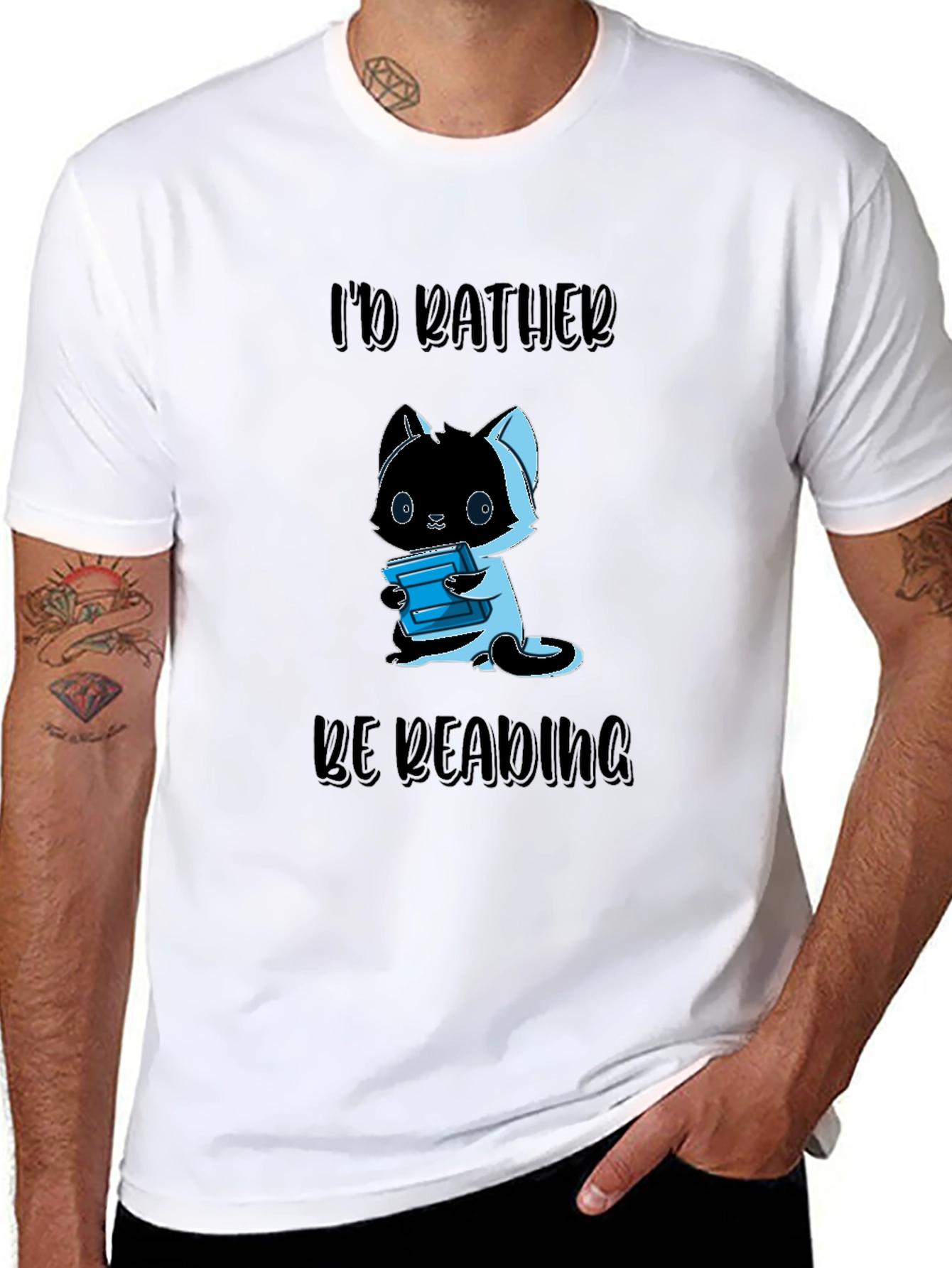 Id Rather Be Reading Cat T-Shirt