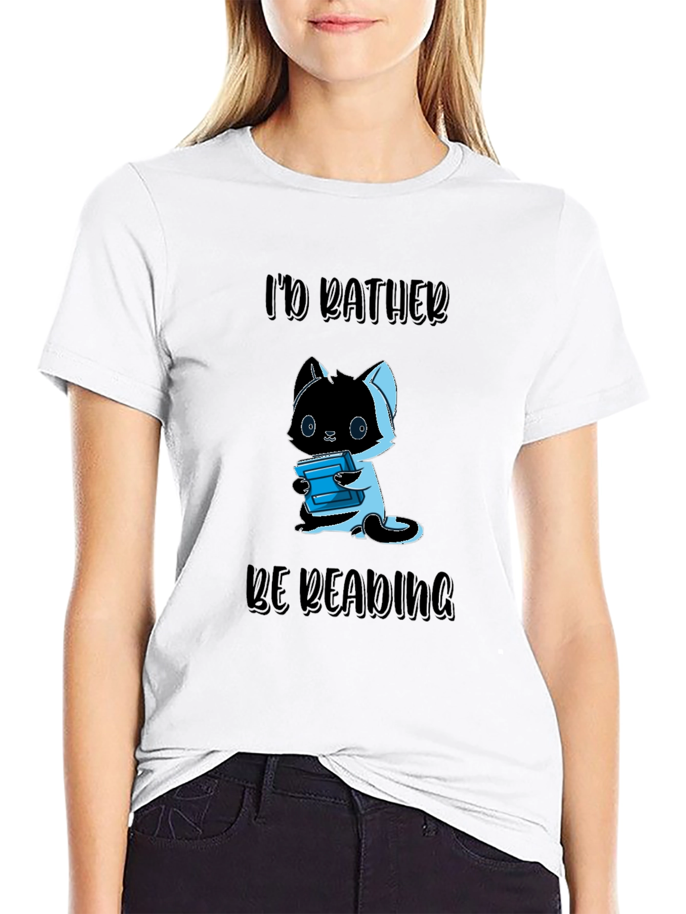 Id Rather Be Reading Cat T-Shirt