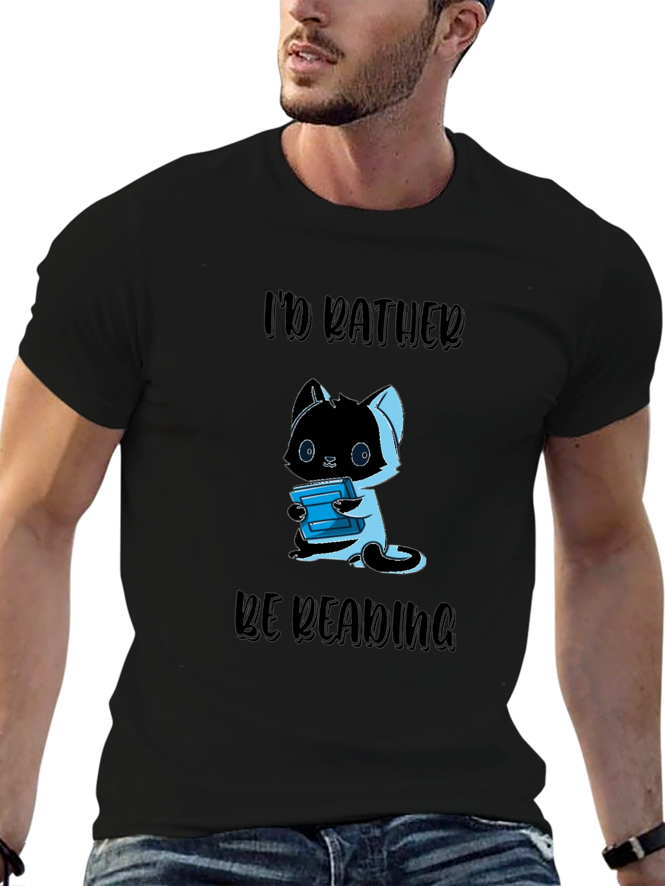 Id Rather Be Reading Cat T-Shirt