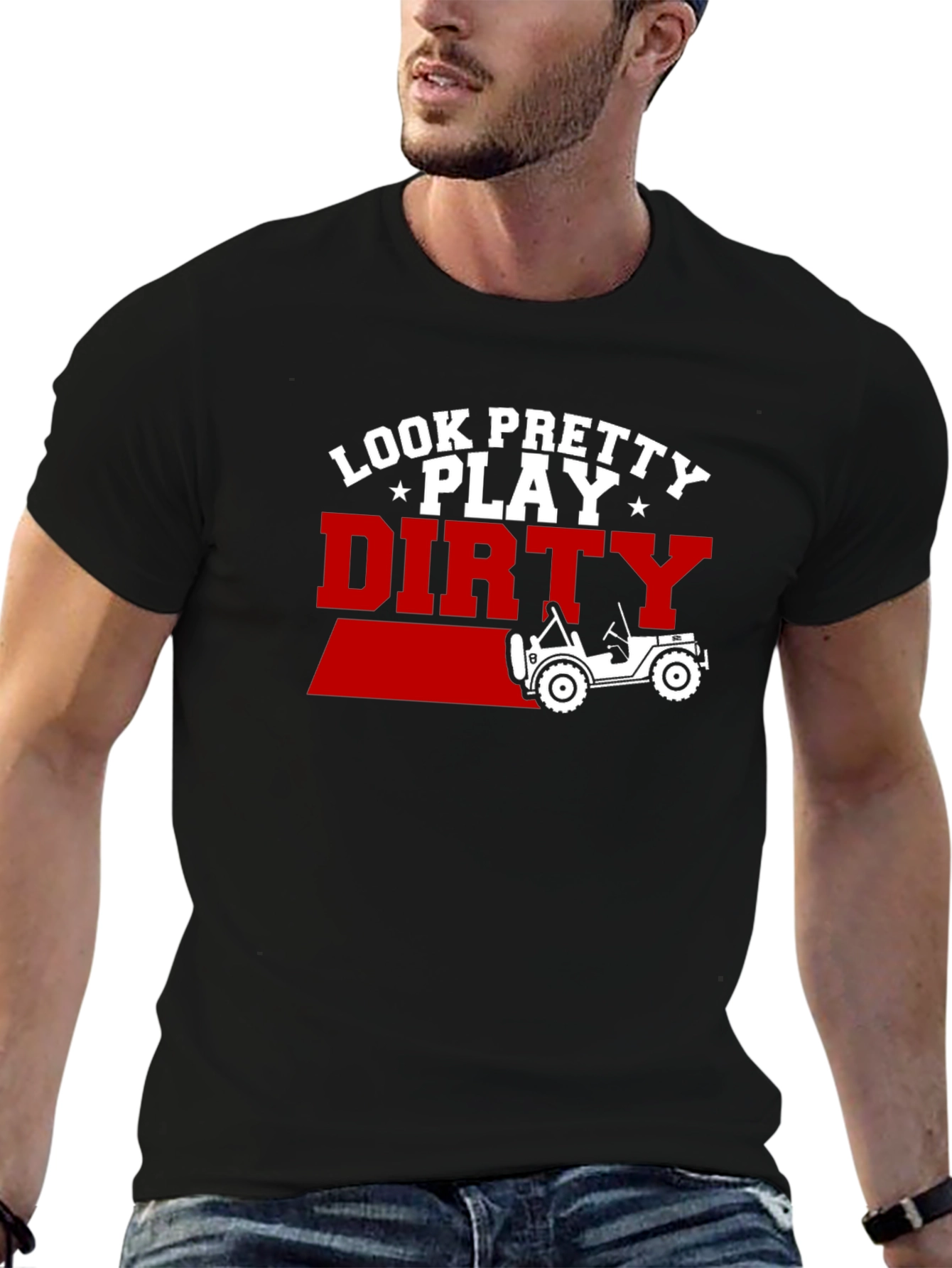 Look Pretty Play Dirty Jeep T-Shirt