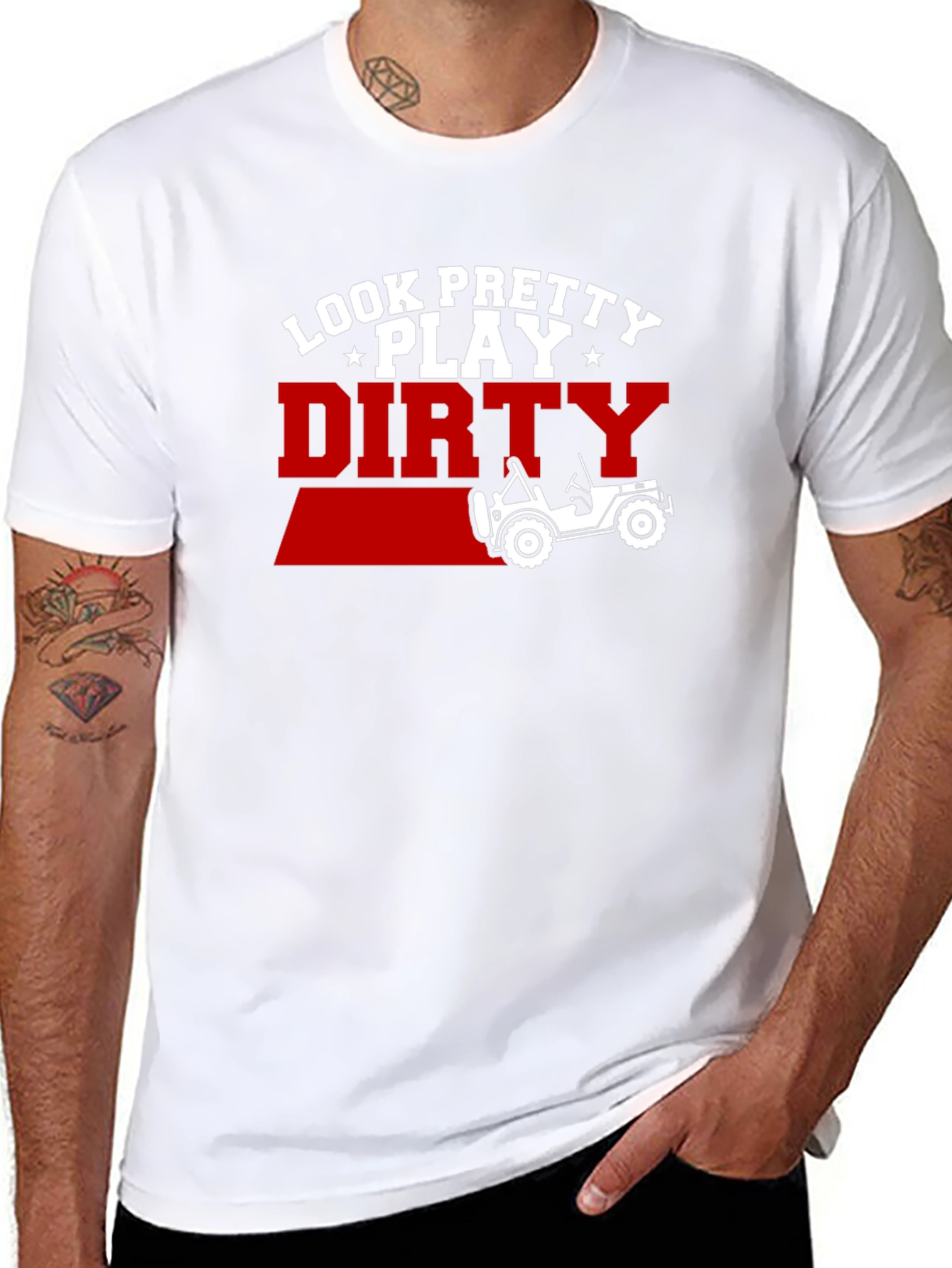 Look Pretty Play Dirty Jeep T-Shirt