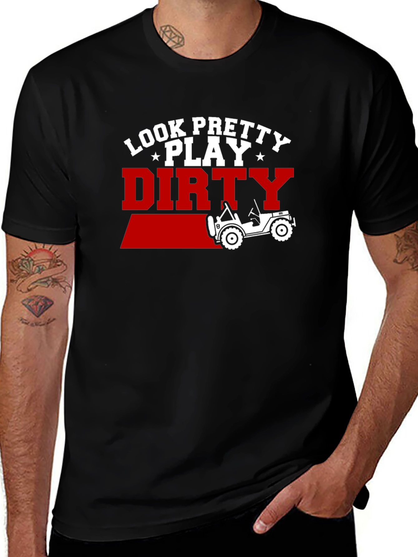 Look Pretty Play Dirty Jeep T-Shirt