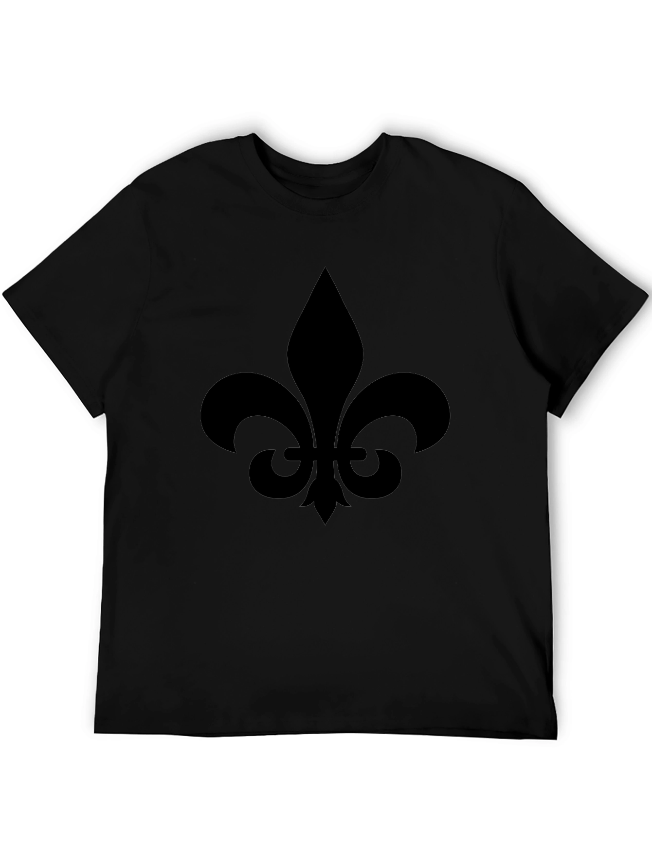 Fleur-de-lis Graphic Tee - Black Casual Style
