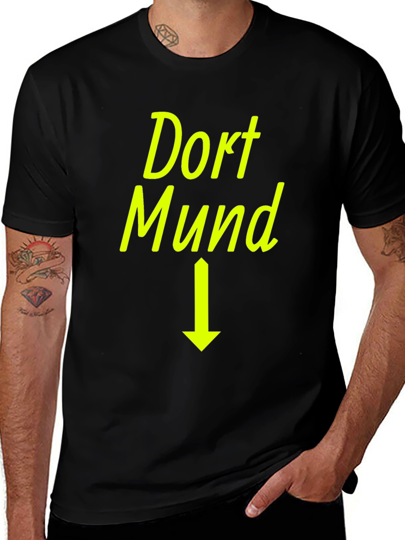 Dortmund Arrow Graphic Tee - Black Cotton T-Shirt