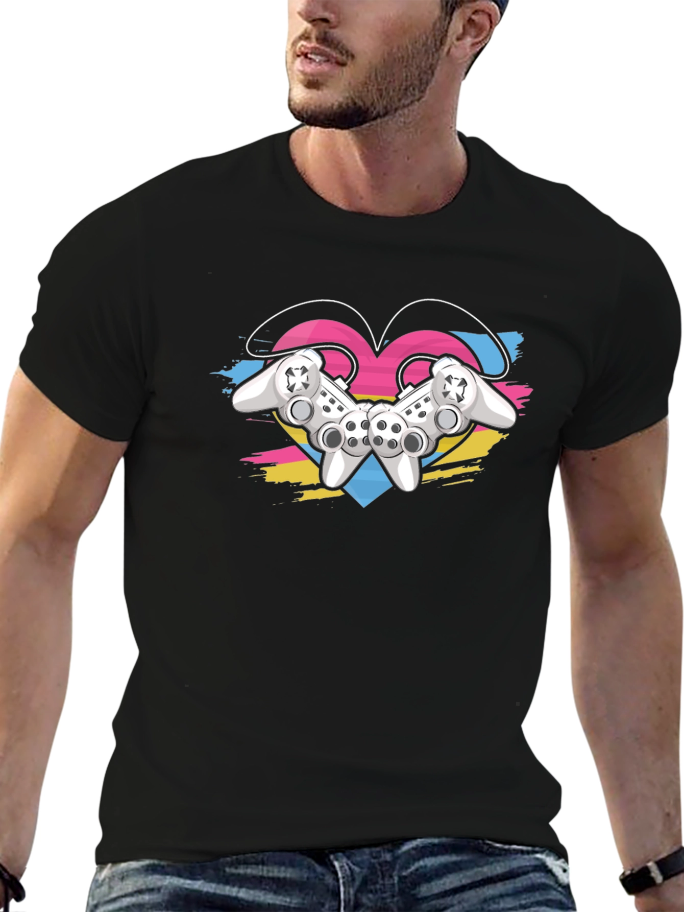 Gamer Love T-Shirt - Controller Heart Design