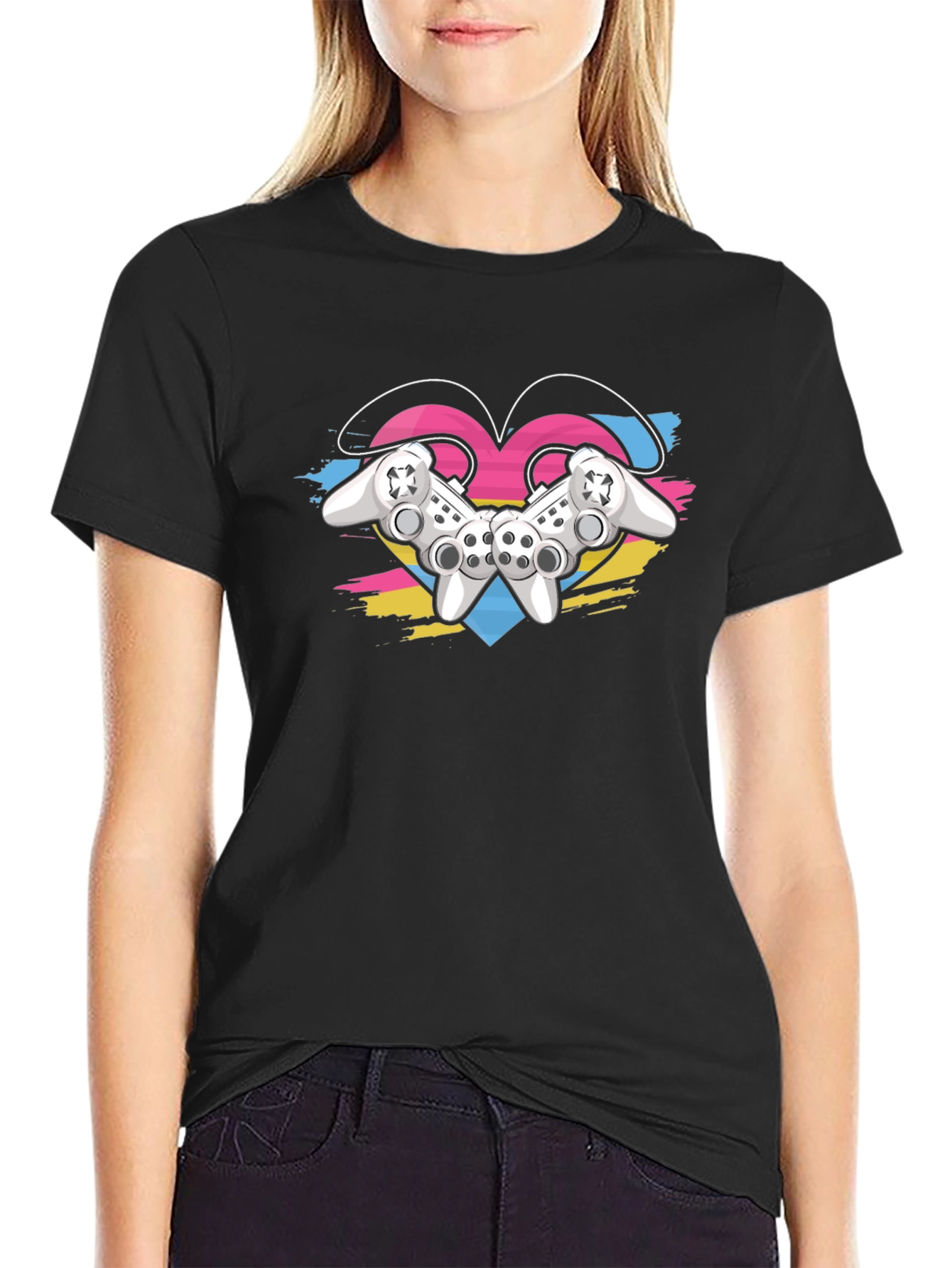 Gamer Love T-Shirt - Controller Heart Design