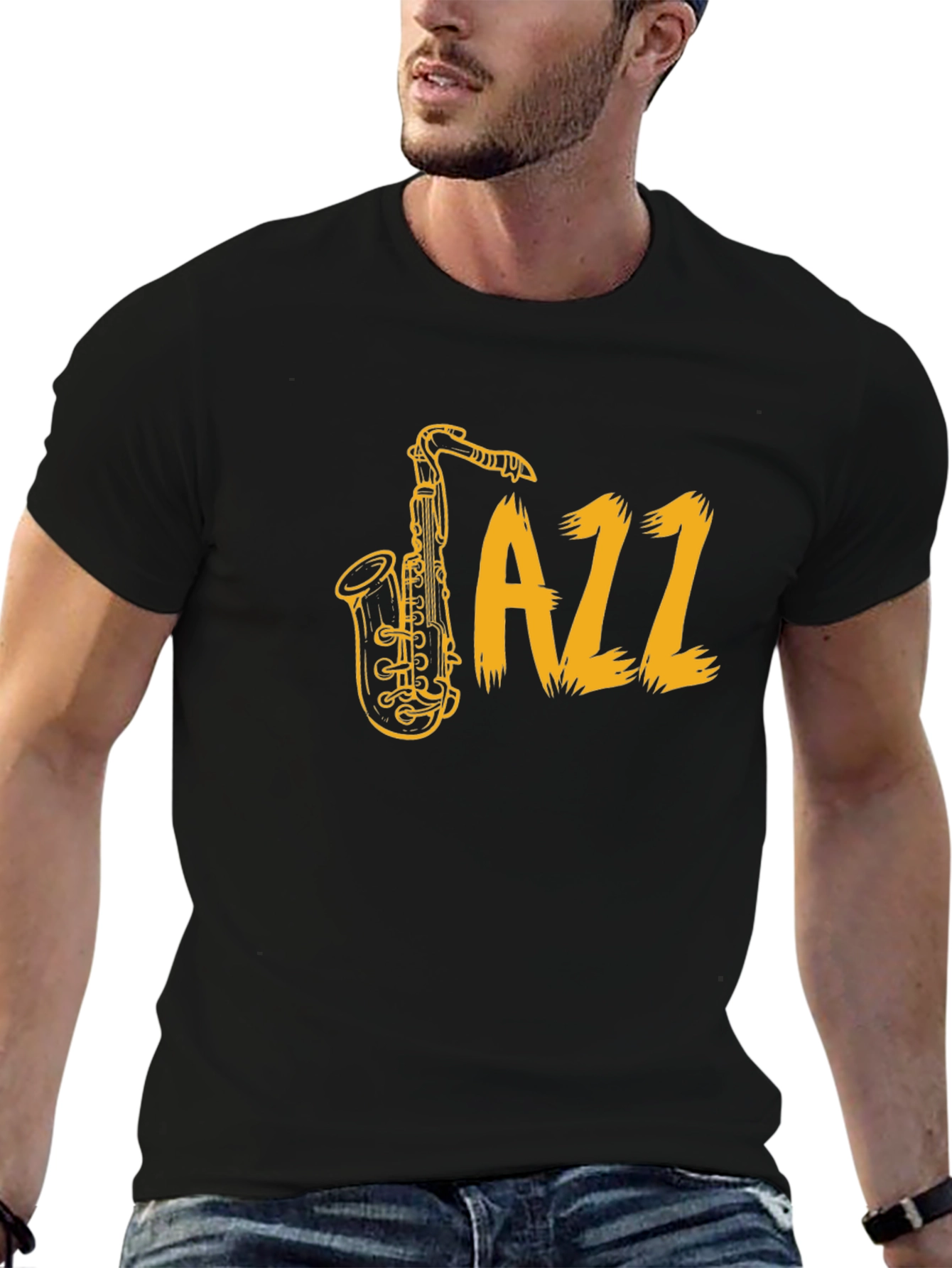 Jazz Saxophone Graphic T-Shirt - Classic Music Tee