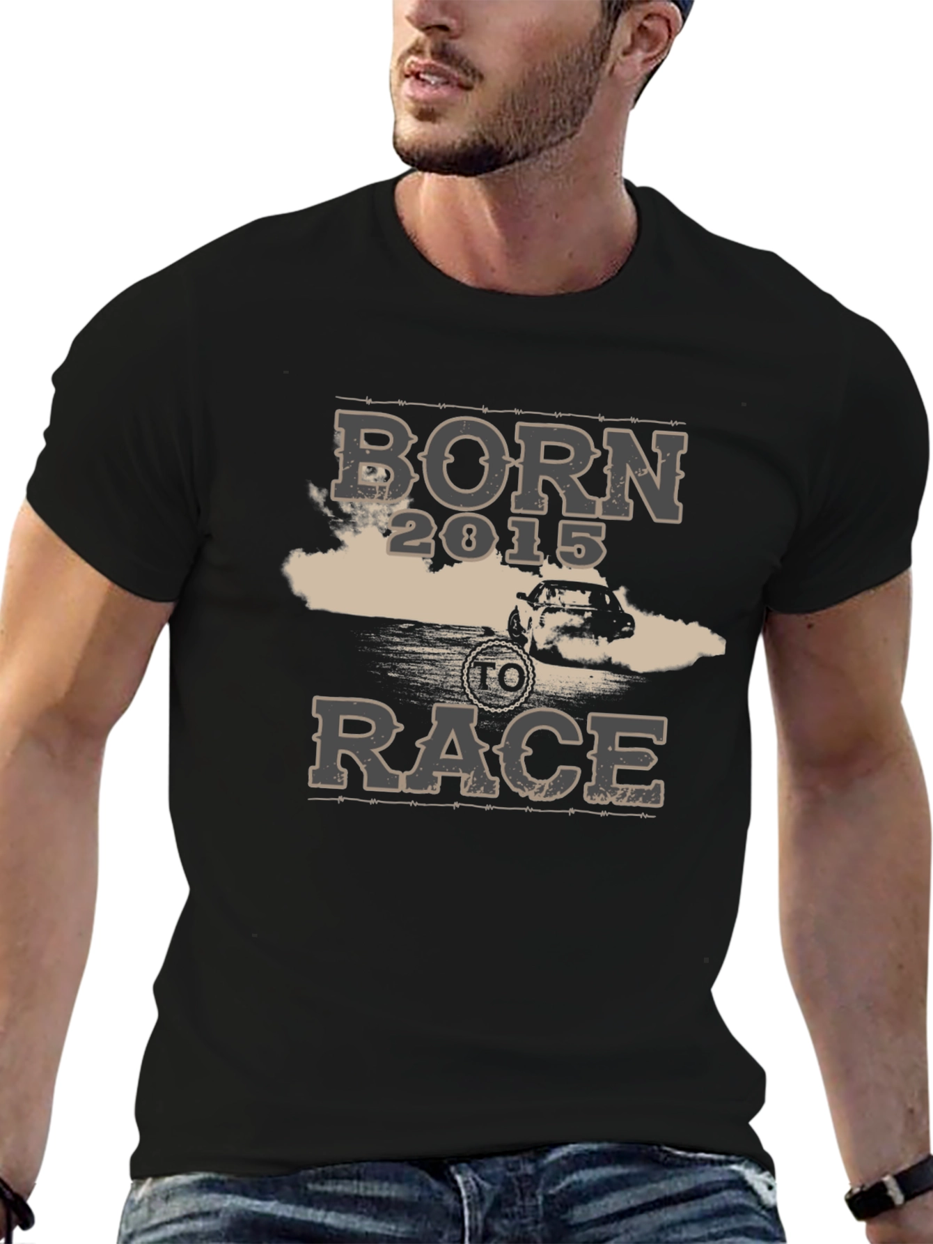 Born 2015 To Race Black T-Shirt