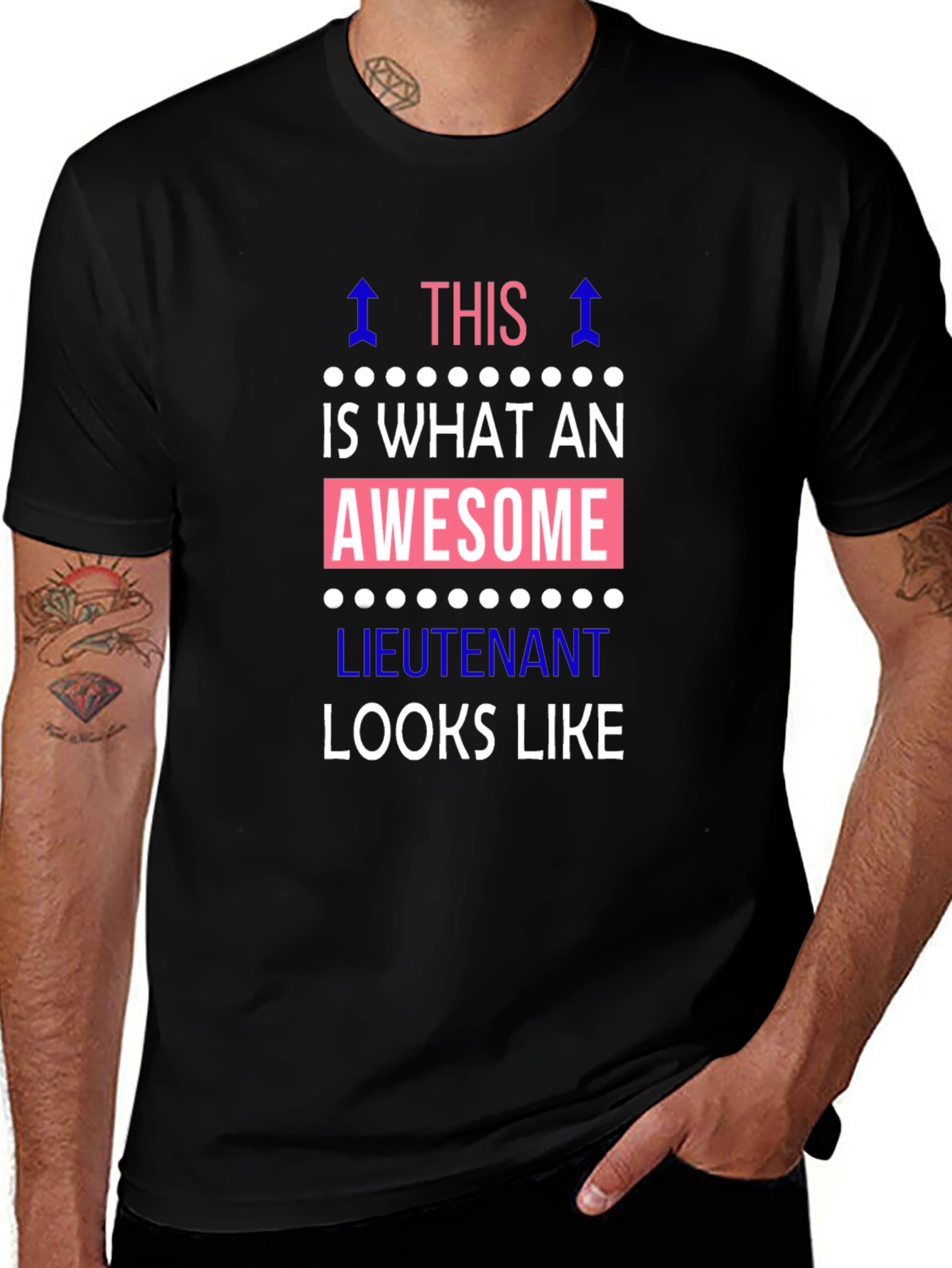Awesome Lieutenant Graphic Tee - Black Cotton T-Shirt