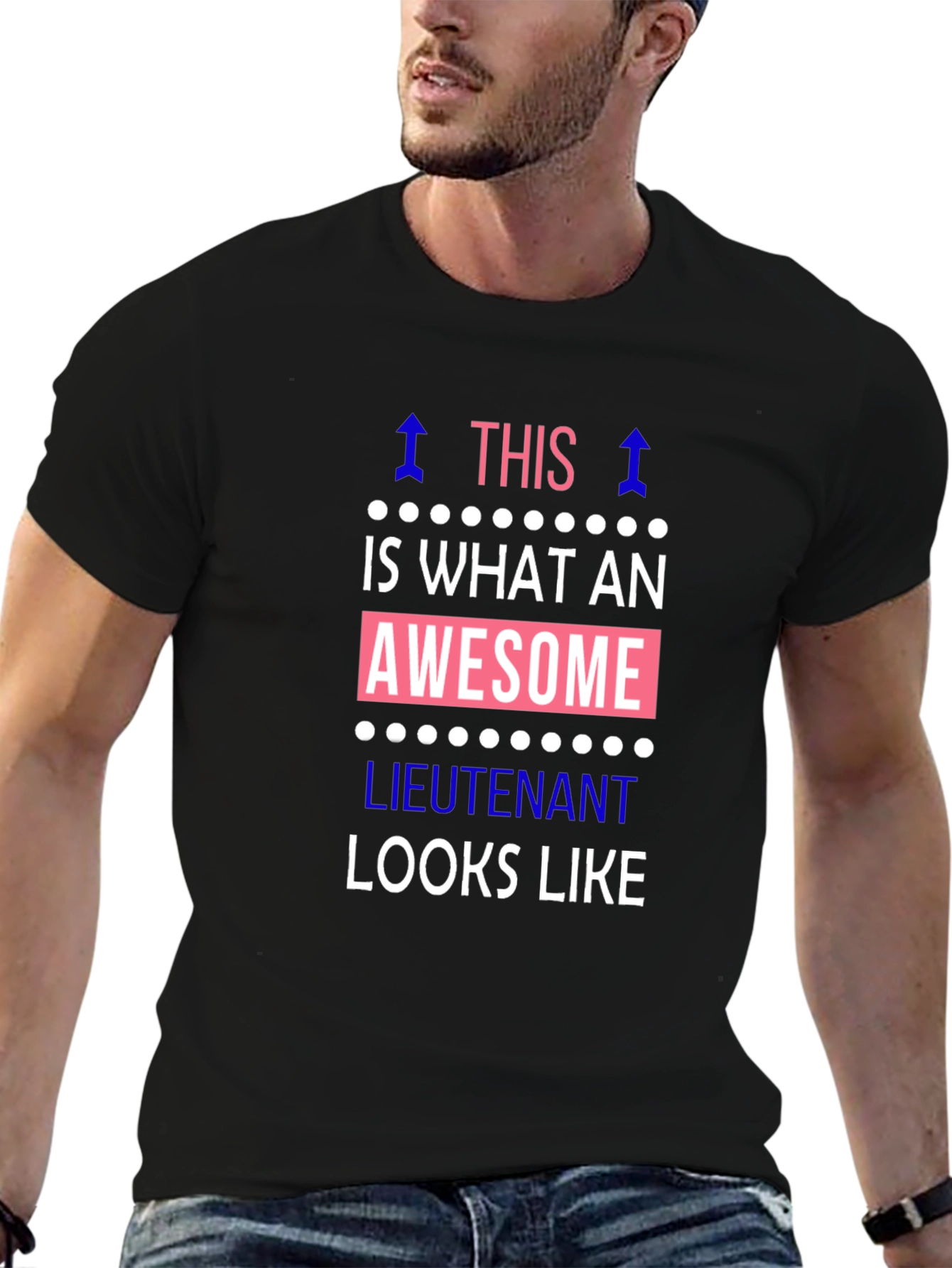 Awesome Lieutenant Graphic Tee - Black Cotton T-Shirt