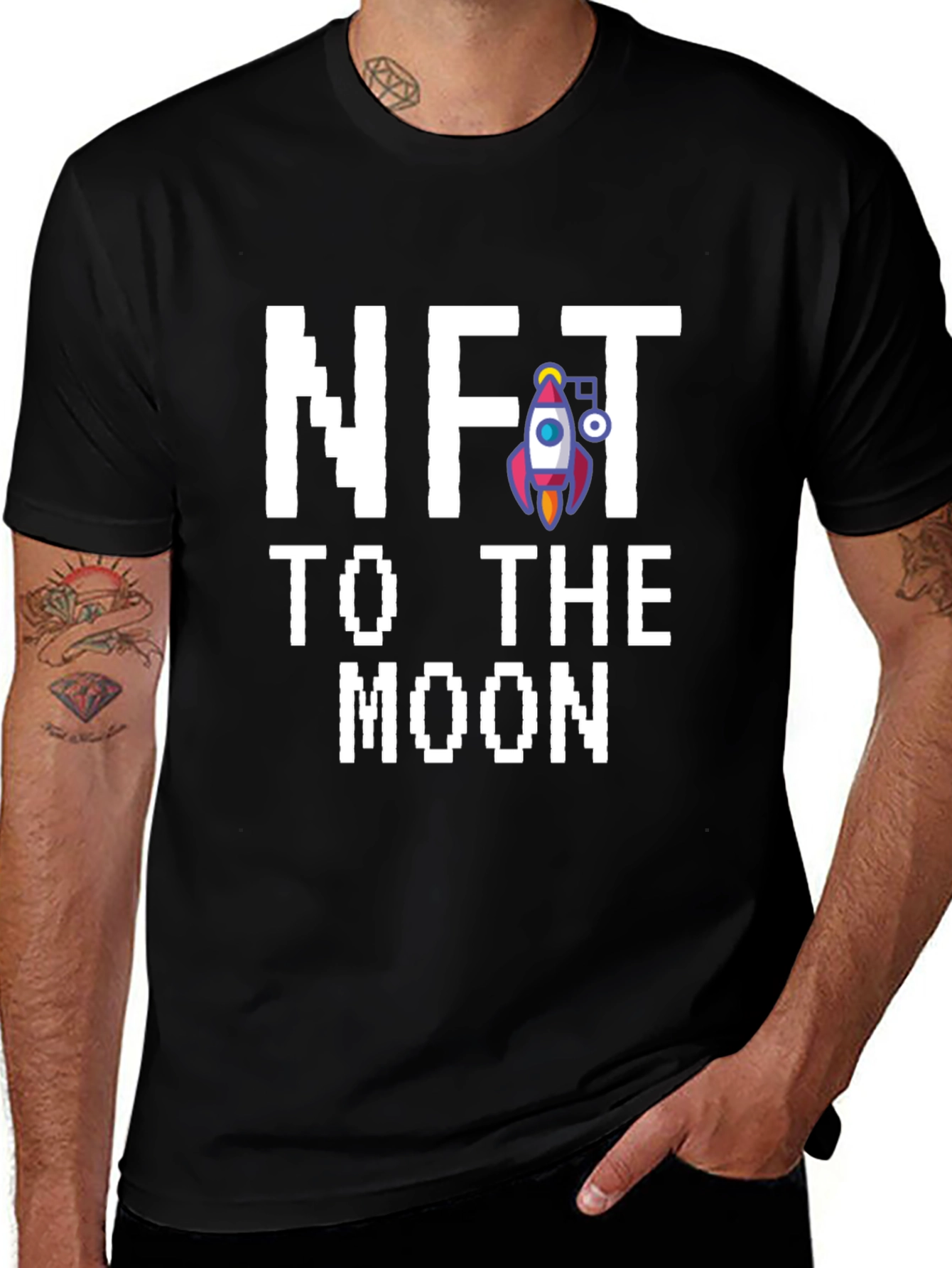 NFT to the Moon Graphic Tee - Black