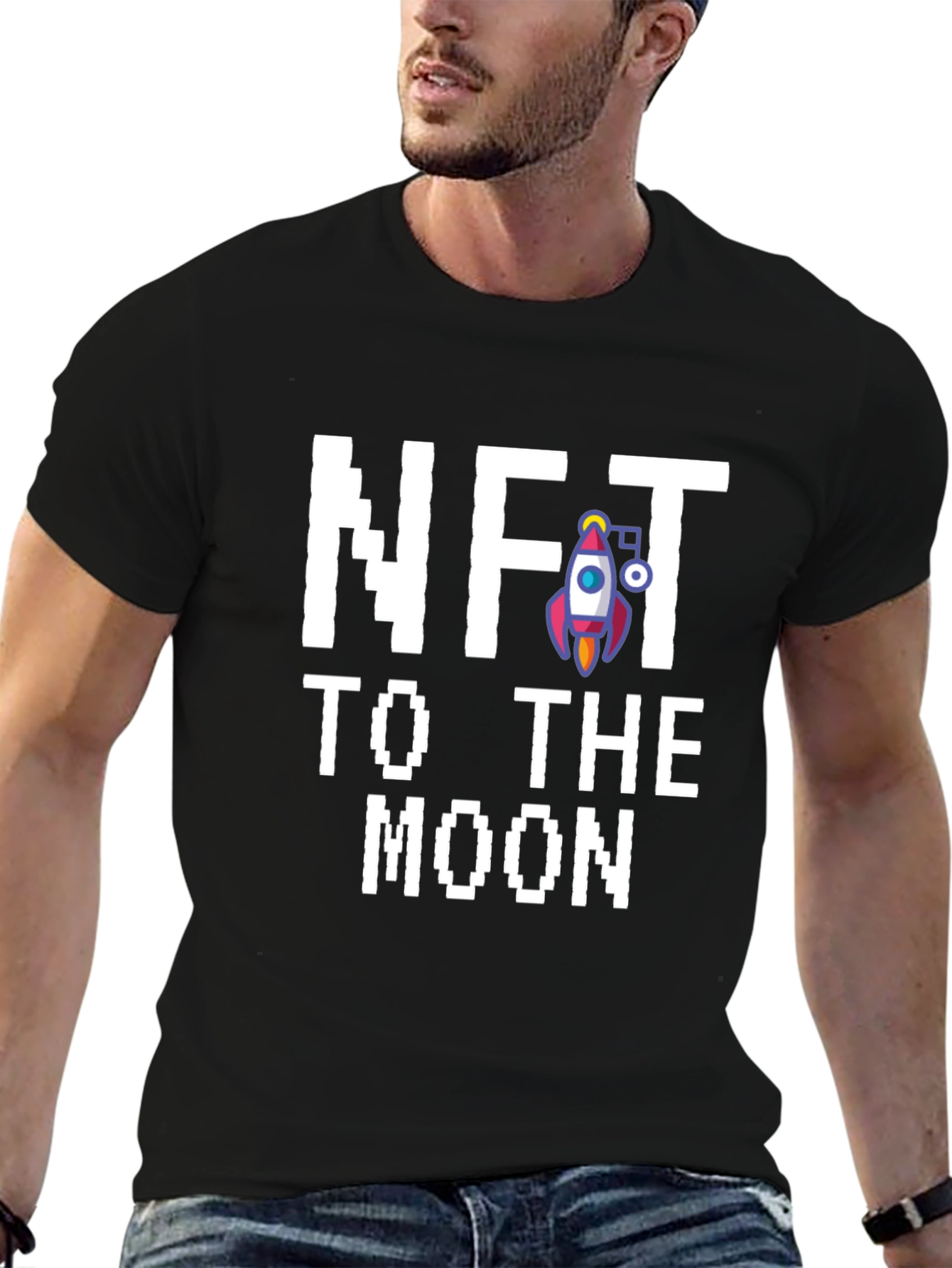 NFT to the Moon Graphic Tee - Black