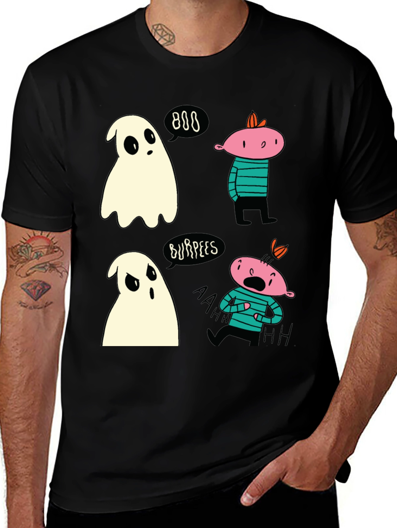 Ghost Burpees T-Shirt Spooky Halloween Workout Tee