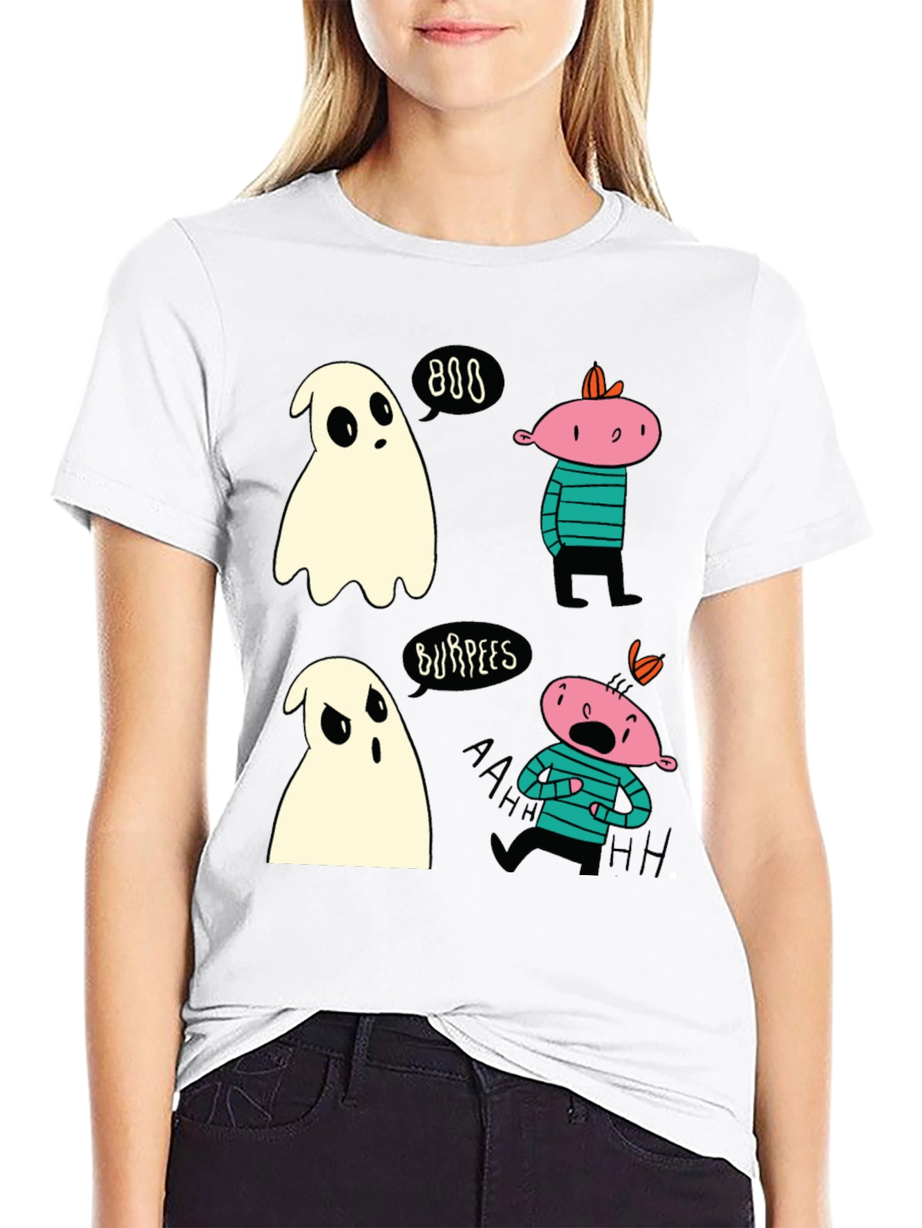 Ghost Burpees T-Shirt Spooky Halloween Workout Tee