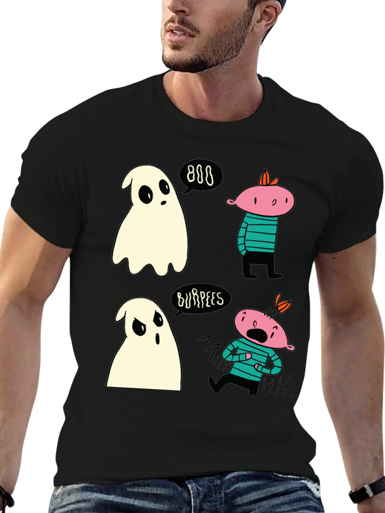 Ghost Burpees T-Shirt Spooky Halloween Workout Tee