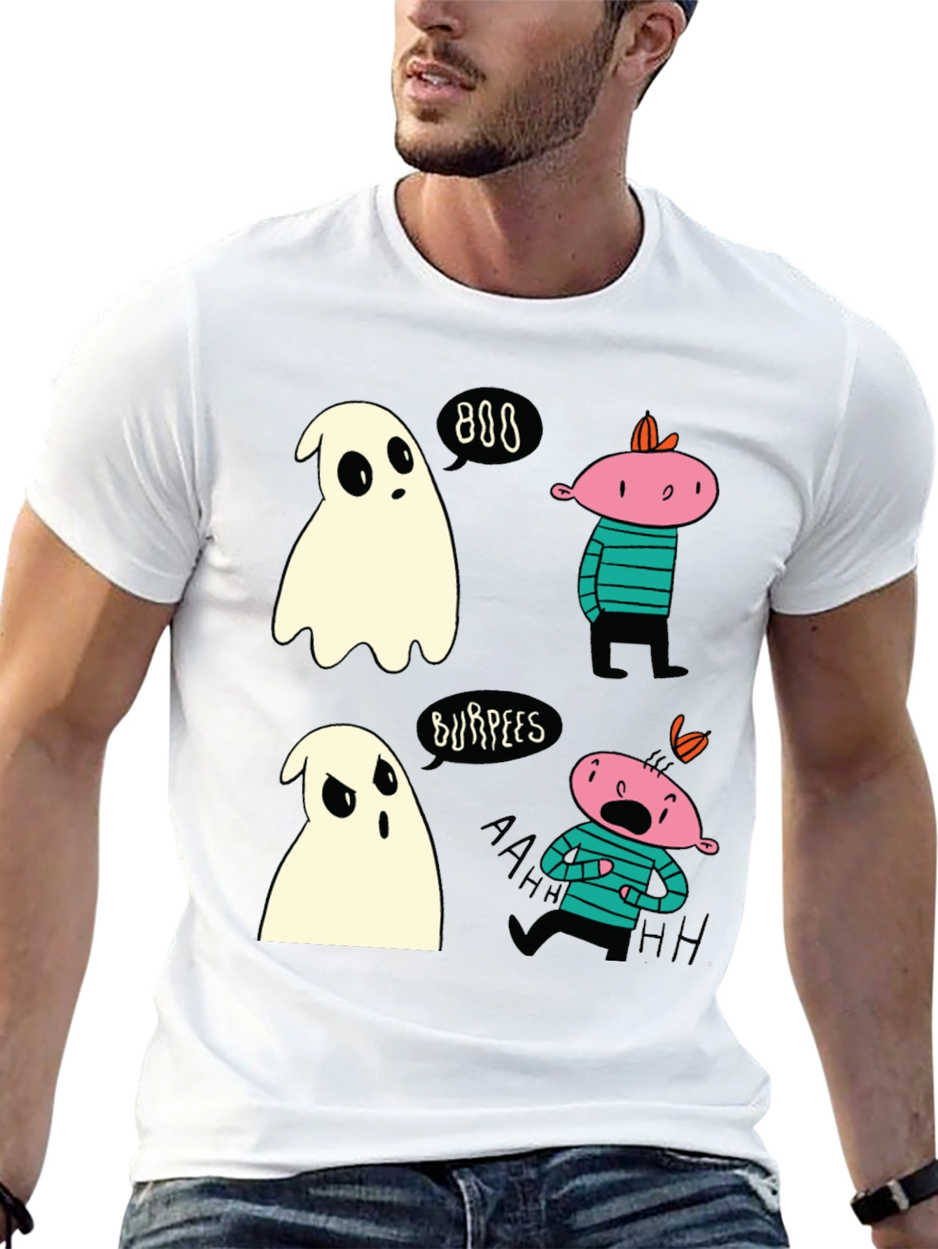 Ghost Burpees T-Shirt Spooky Halloween Workout Tee
