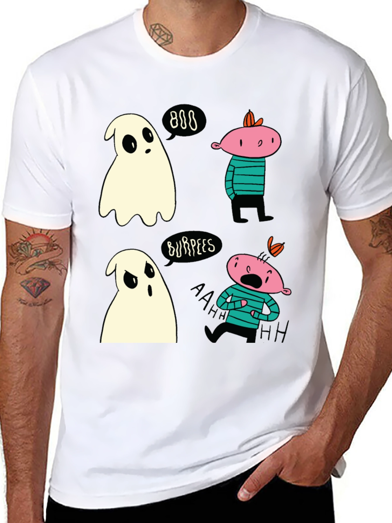 Ghost Burpees T-Shirt Spooky Halloween Workout Tee