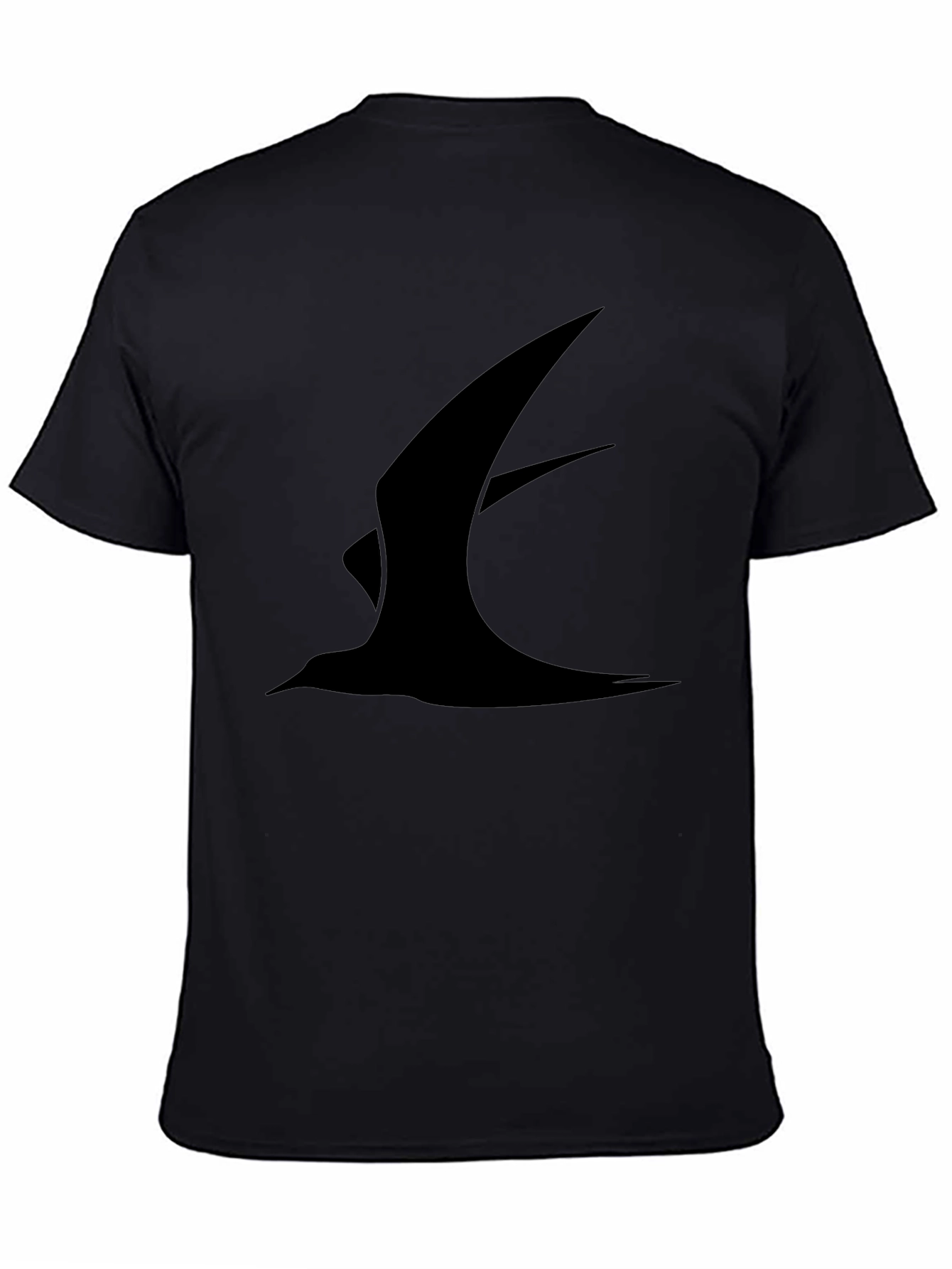 Black Graphic Tee - Minimalist Bird Design