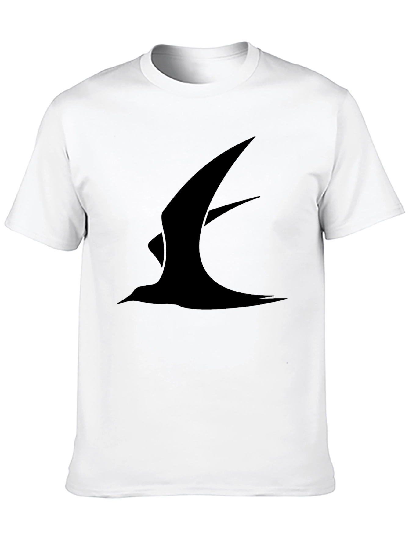 Black Graphic Tee - Minimalist Bird Design