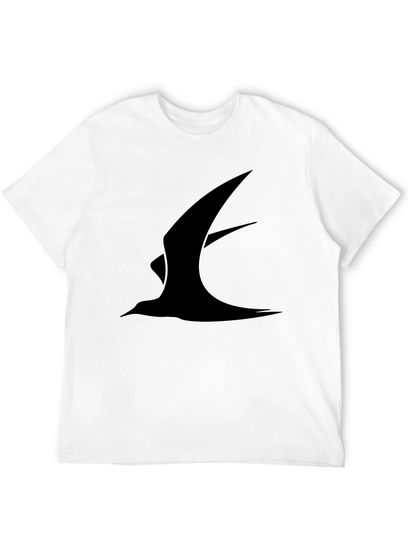 Black Graphic Tee - Minimalist Bird Design