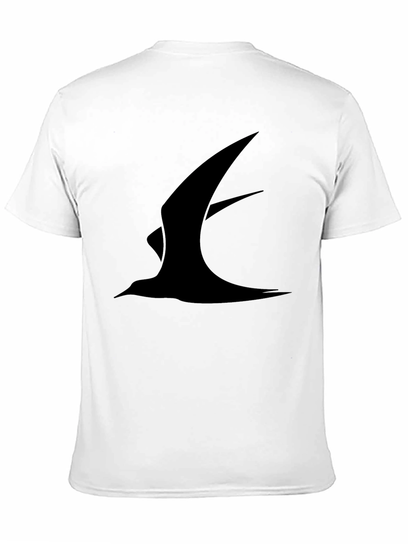 Black Graphic Tee - Minimalist Bird Design